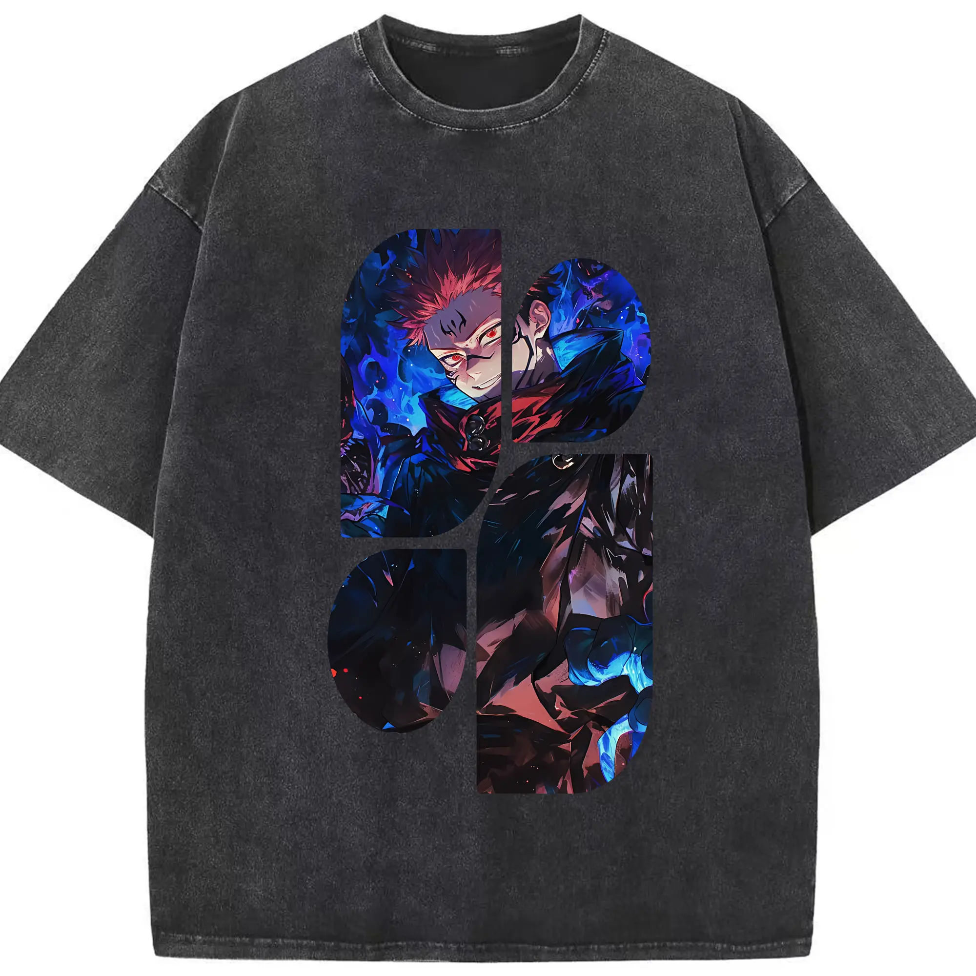 呪術廻戦 グッズ,虎杖 悠仁 - 綿100％ ヴィンテージ風 半袖Tシャツ ・ フロントプリント ・ 柔らか肌触り ・ 通気性 快適 ・ スポーツ カジュアル 外出用