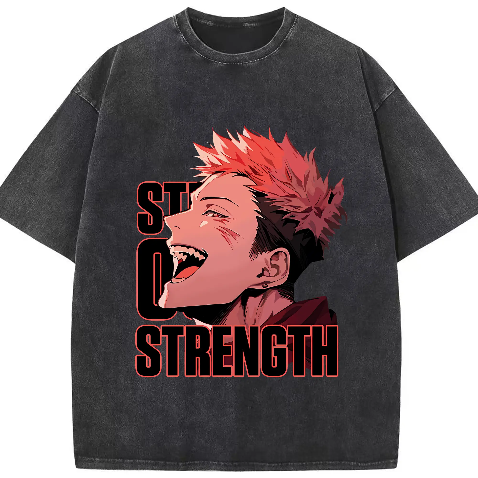 呪術廻戦 グッズ,虎杖 悠仁 - 綿100％ ヴィンテージ風 半袖Tシャツ ・ フロントプリント ・ 柔らか肌触り ・ 通気性 快適 ・ スポーツ カジュアル 外出用