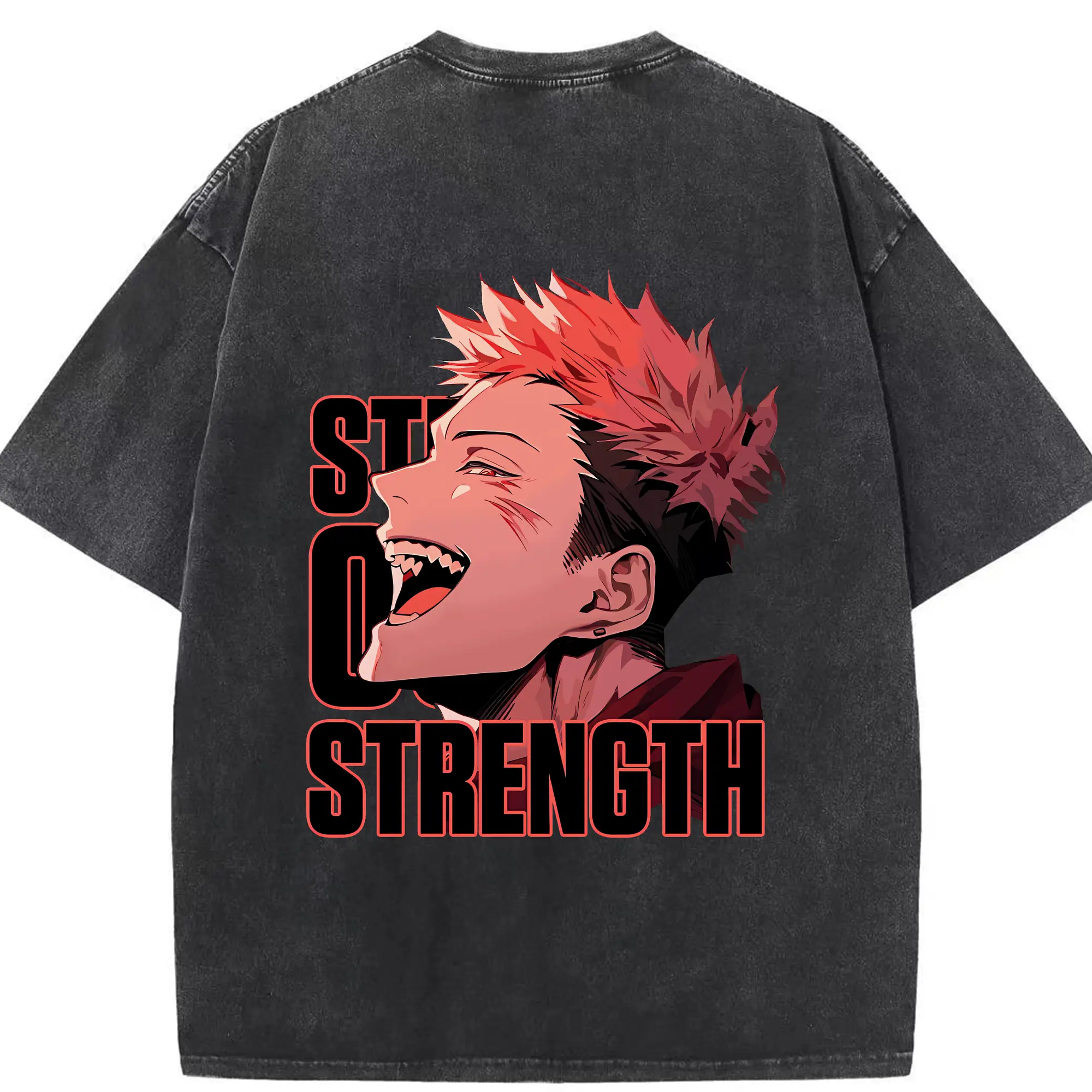 呪術廻戦 グッズ,虎杖 悠仁 - 綿100％ ヴィンテージ風 半袖Tシャツ ・ 背面プリント ・ 柔らか肌触り ・ 通気性 快適 ・ スポーツ カジュアル 外出用