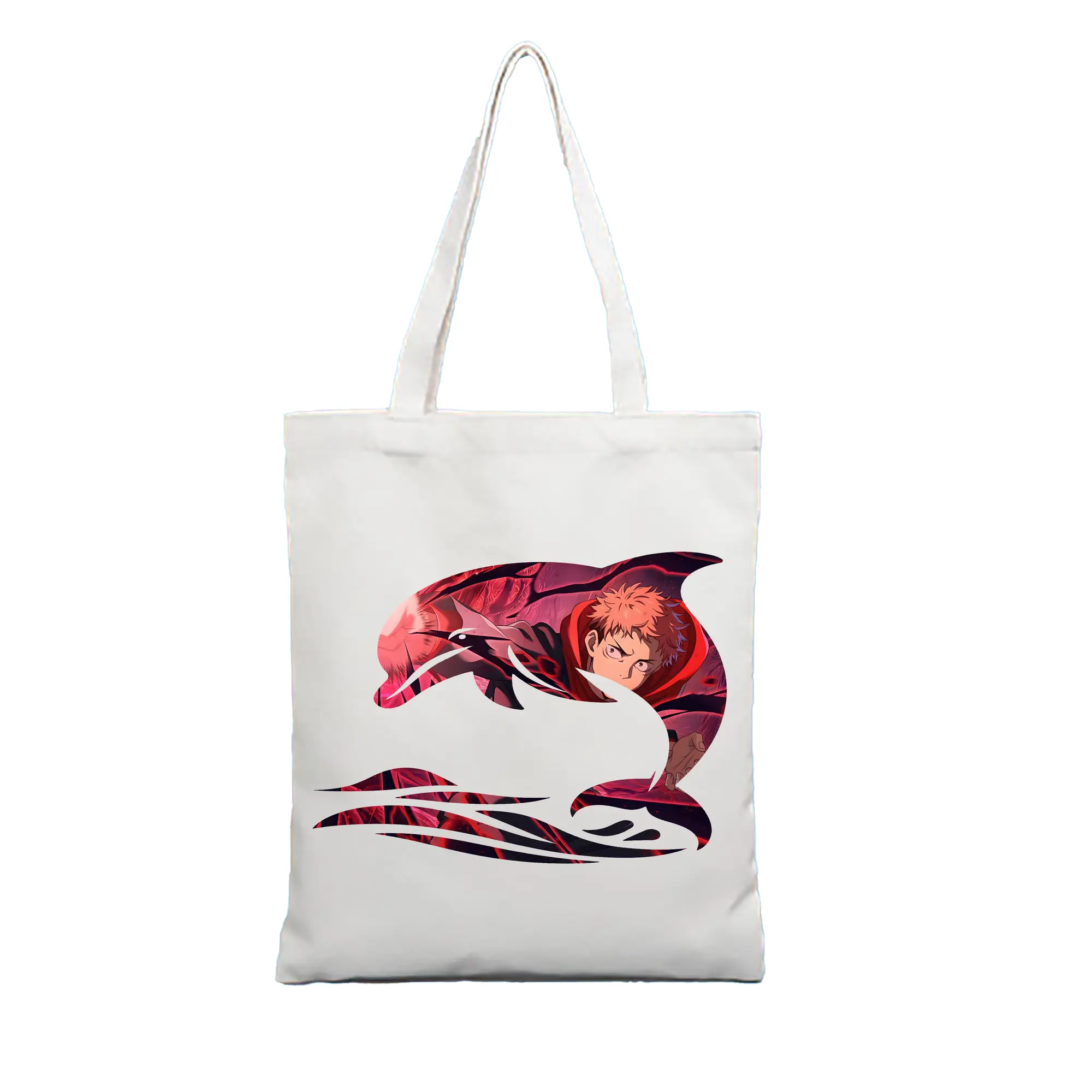 呪術廻戦 グッズ,虎杖 悠仁 - 縦型キャンバス手提げバッグ（トートバッグ） ・ キャンバス素材 ・ ショッピング用 ・ 軽量 丈夫 お手入れ簡単