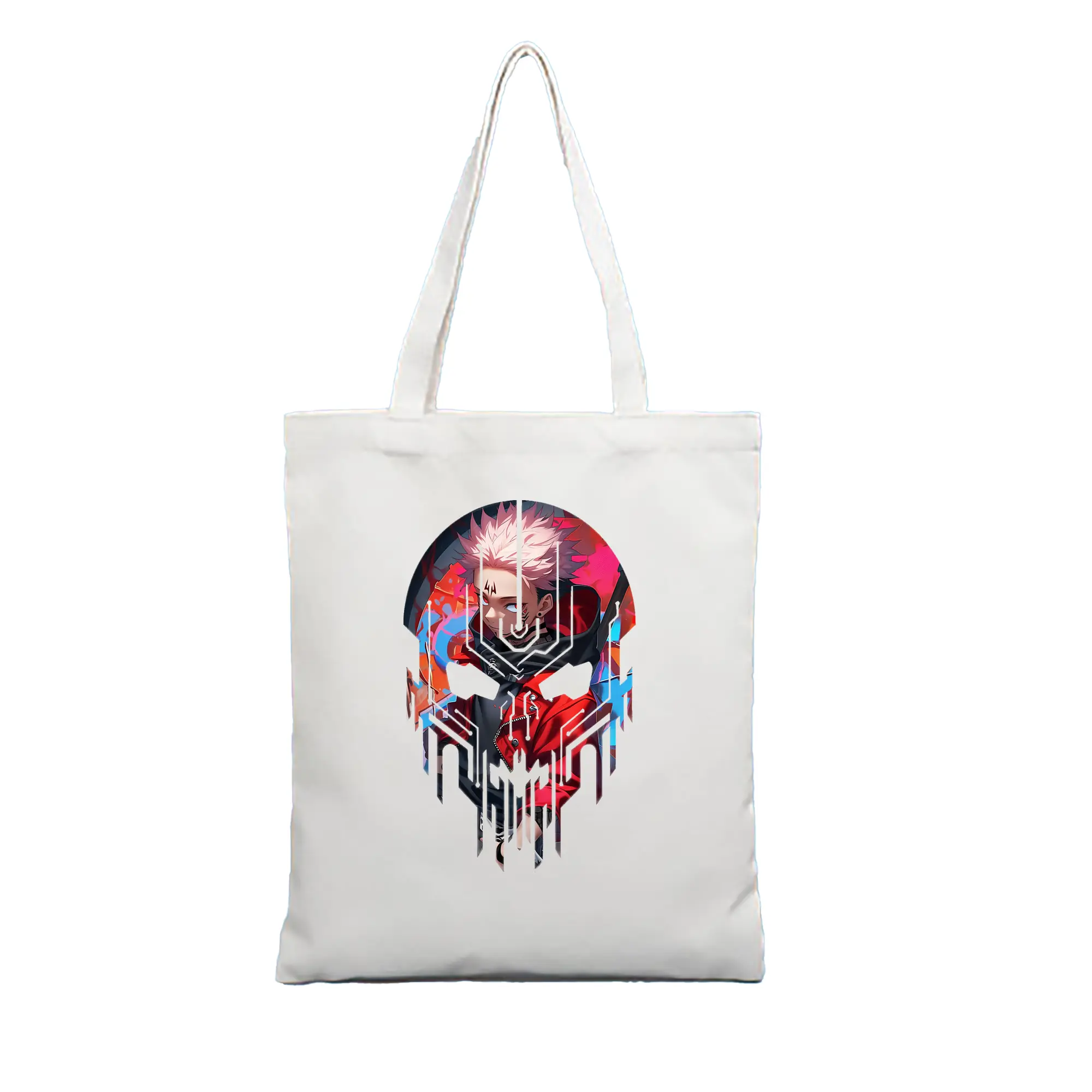 呪術廻戦 グッズ,虎杖 悠仁 - 縦型キャンバス手提げバッグ（トートバッグ） ・ キャンバス素材 ・ ショッピング用 ・ 軽量 丈夫 お手入れ簡単