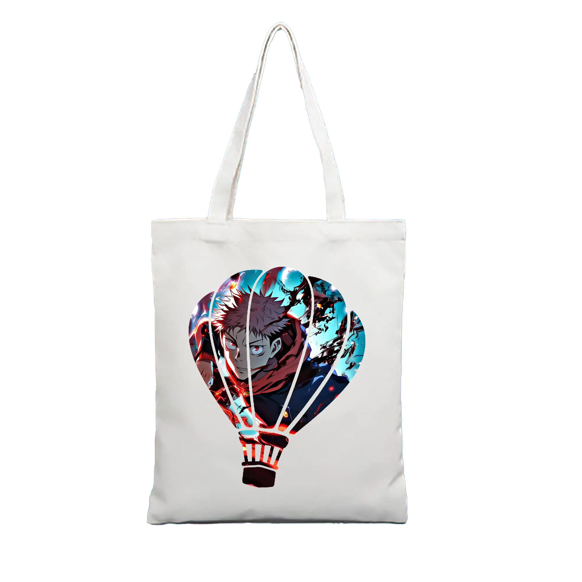 呪術廻戦 グッズ,虎杖 悠仁 - 縦型キャンバス手提げバッグ（トートバッグ） ・ キャンバス素材 ・ ショッピング用 ・ 軽量 丈夫 お手入れ簡単