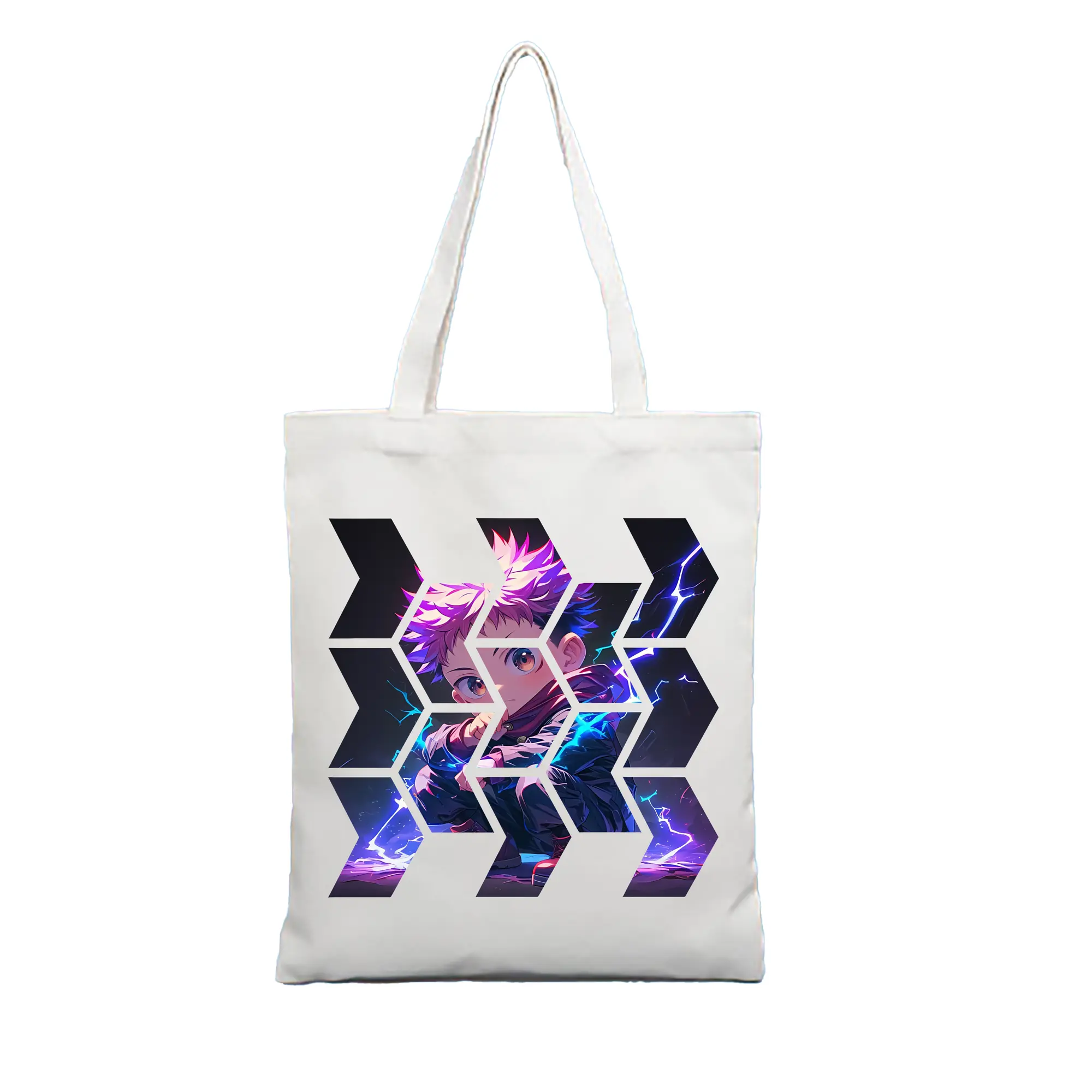 呪術廻戦 グッズ,虎杖 悠仁 - 縦型キャンバス手提げバッグ（トートバッグ） ・ キャンバス素材 ・ ショッピング用 ・ 軽量 丈夫 お手入れ簡単