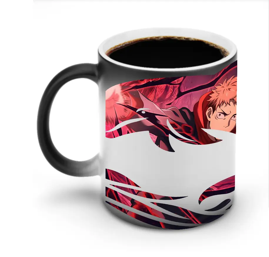 呪術廻戦 グッズ,虎杖 悠仁 - 変色マグカップ ・ セラミック ・ 熱転写プリント ・ 耐久性 高品質 ・ ギフト・自宅用 コーヒー お茶