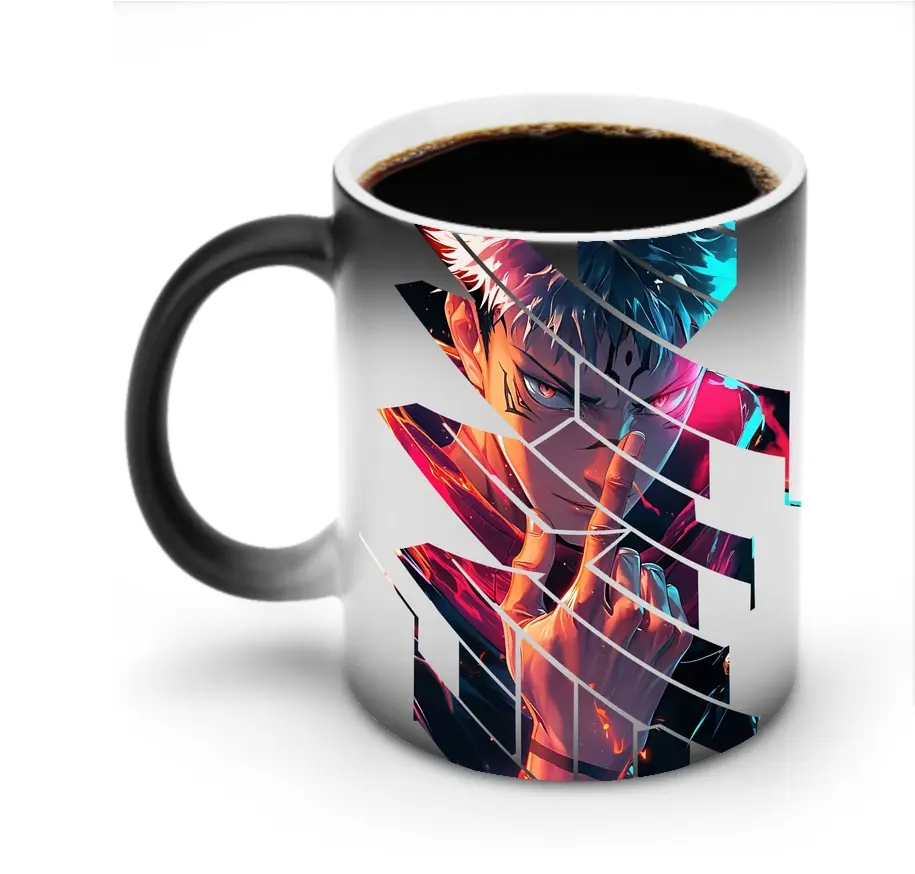 呪術廻戦 グッズ,虎杖 悠仁 - 変色マグカップ ・ セラミック ・ 熱転写プリント ・ 耐久性 高品質 ・ ギフト・自宅用 コーヒー お茶