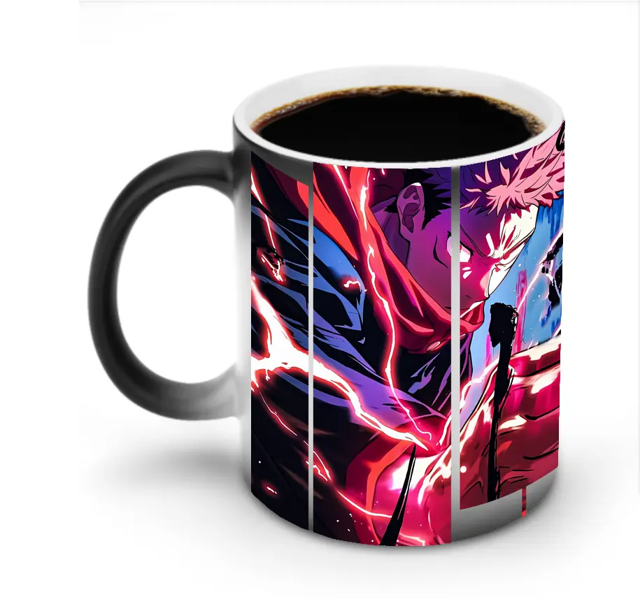 呪術廻戦 グッズ,虎杖 悠仁 - 変色マグカップ ・ セラミック ・ 熱転写プリント ・ 耐久性 高品質 ・ ギフト・自宅用 コーヒー お茶