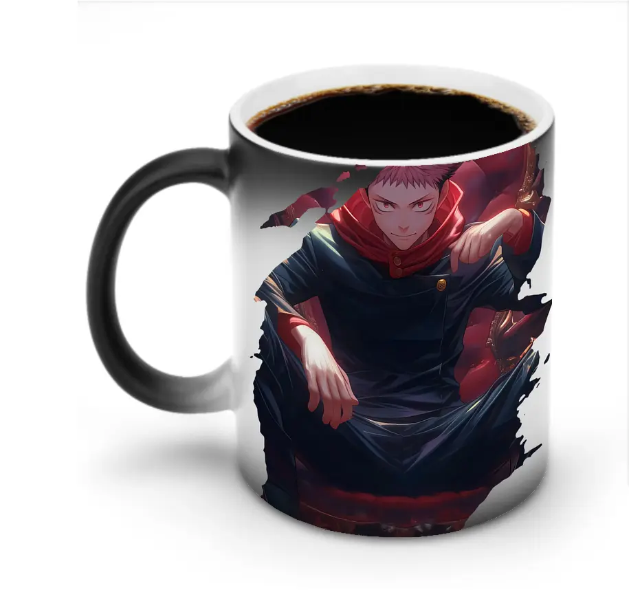呪術廻戦 グッズ,虎杖 悠仁 - 変色マグカップ ・ セラミック ・ 熱転写プリント ・ 耐久性 高品質 ・ ギフト・自宅用 コーヒー お茶