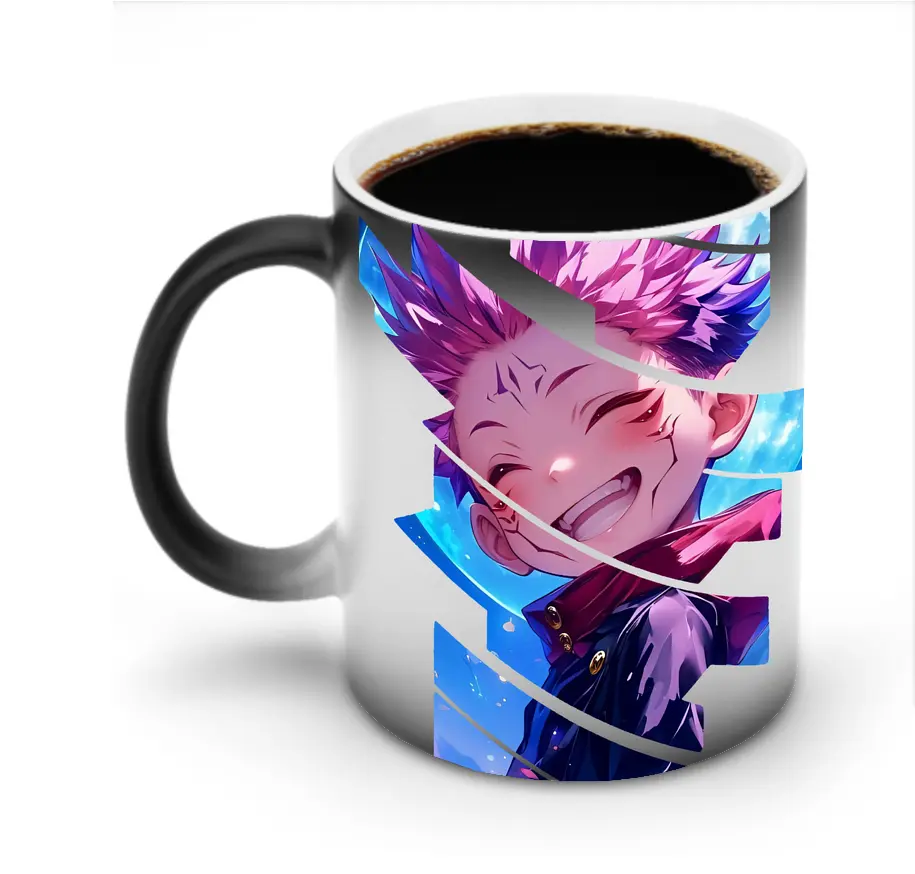 呪術廻戦 グッズ,虎杖 悠仁 - 変色マグカップ ・ セラミック ・ 熱転写プリント ・ 耐久性 高品質 ・ ギフト・自宅用 コーヒー お茶