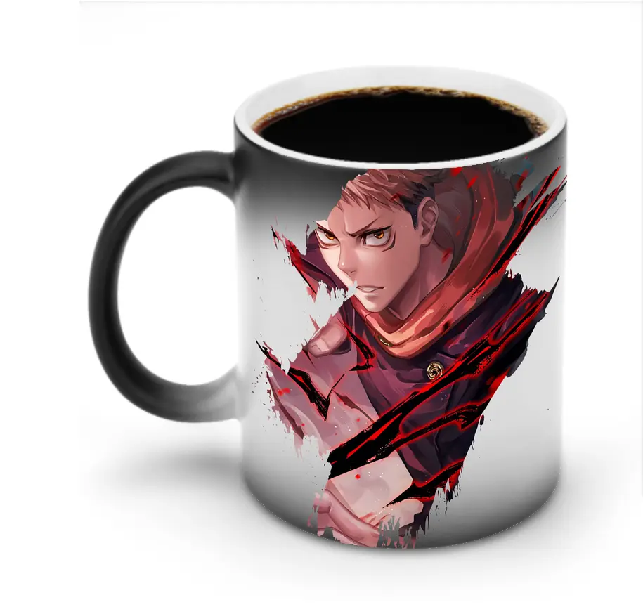 呪術廻戦 グッズ,虎杖 悠仁 - 変色マグカップ ・ セラミック ・ 熱転写プリント ・ 耐久性 高品質 ・ ギフト・自宅用 コーヒー お茶