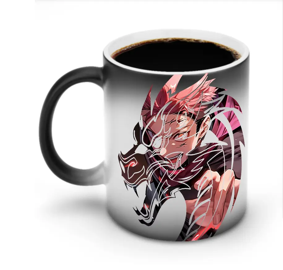 呪術廻戦 グッズ,虎杖 悠仁 - 変色マグカップ ・ セラミック ・ 熱転写プリント ・ 耐久性 高品質 ・ ギフト・自宅用 コーヒー お茶