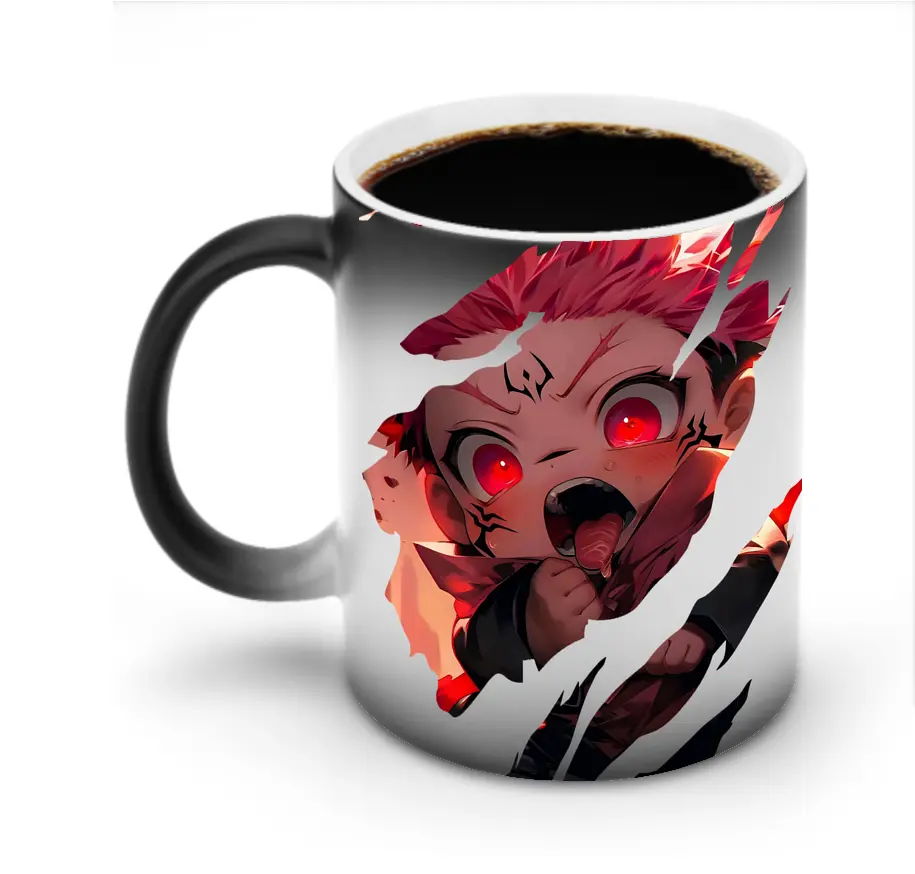呪術廻戦 グッズ,虎杖 悠仁 - 変色マグカップ ・ セラミック ・ 熱転写プリント ・ 耐久性 高品質 ・ ギフト・自宅用 コーヒー お茶