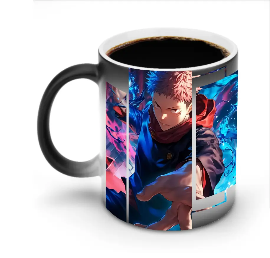 呪術廻戦 グッズ,虎杖 悠仁 - 変色マグカップ ・ セラミック ・ 熱転写プリント ・ 耐久性 高品質 ・ ギフト・自宅用 コーヒー お茶