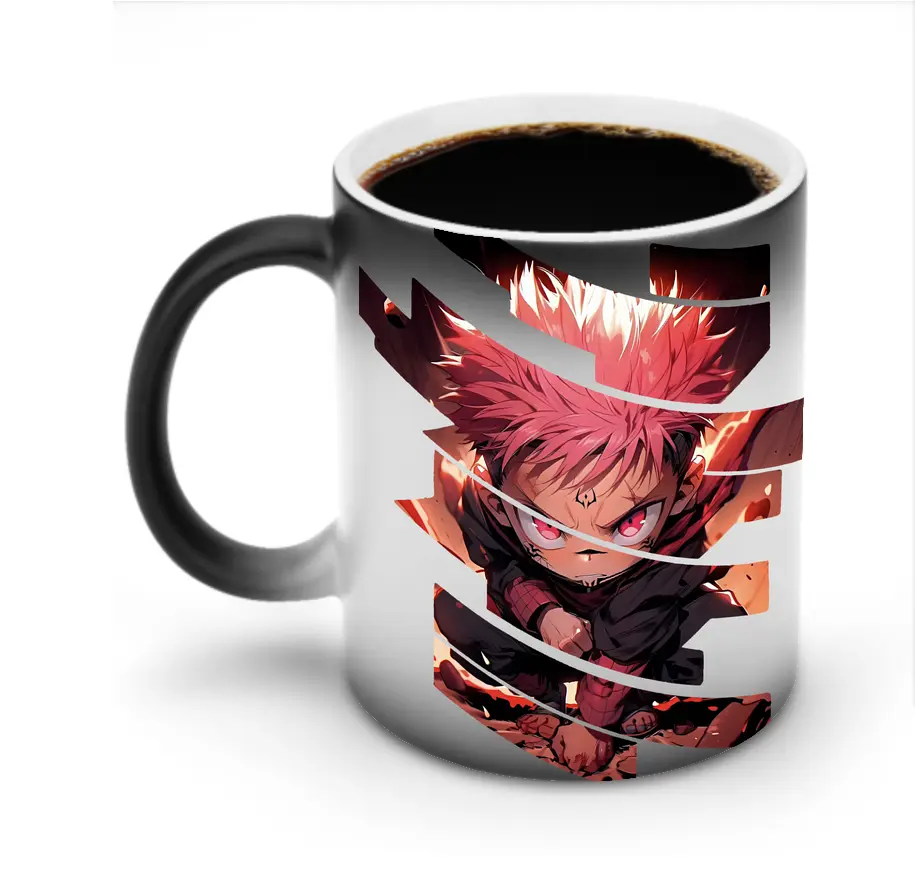 呪術廻戦 グッズ,虎杖 悠仁 - 変色マグカップ ・ セラミック ・ 熱転写プリント ・ 耐久性 高品質 ・ ギフト・自宅用 コーヒー お茶