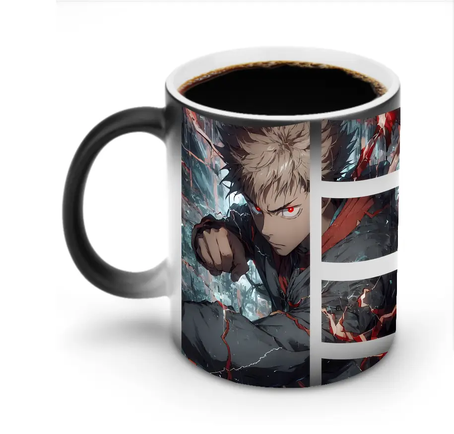 呪術廻戦 グッズ,虎杖 悠仁 - 変色マグカップ ・ セラミック ・ 熱転写プリント ・ 耐久性 高品質 ・ ギフト・自宅用 コーヒー お茶