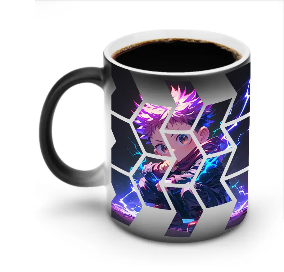 呪術廻戦 グッズ,虎杖 悠仁 - 変色マグカップ ・ セラミック ・ 熱転写プリント ・ 耐久性 高品質 ・ ギフト・自宅用 コーヒー お茶