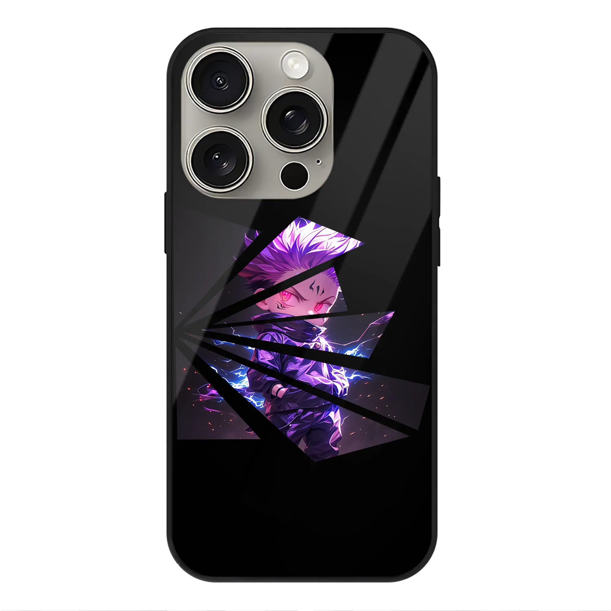 呪術廻戦 グッズ,虎杖 悠仁 - IPhone15Pro対応 ・ スマホケース ・ 背面ガラス ・ TPU+強化ガラス ・ 耐衝撃 ・ 黄変防止 ・ ワイヤレス充電対応 ・ 3D立体ボタン