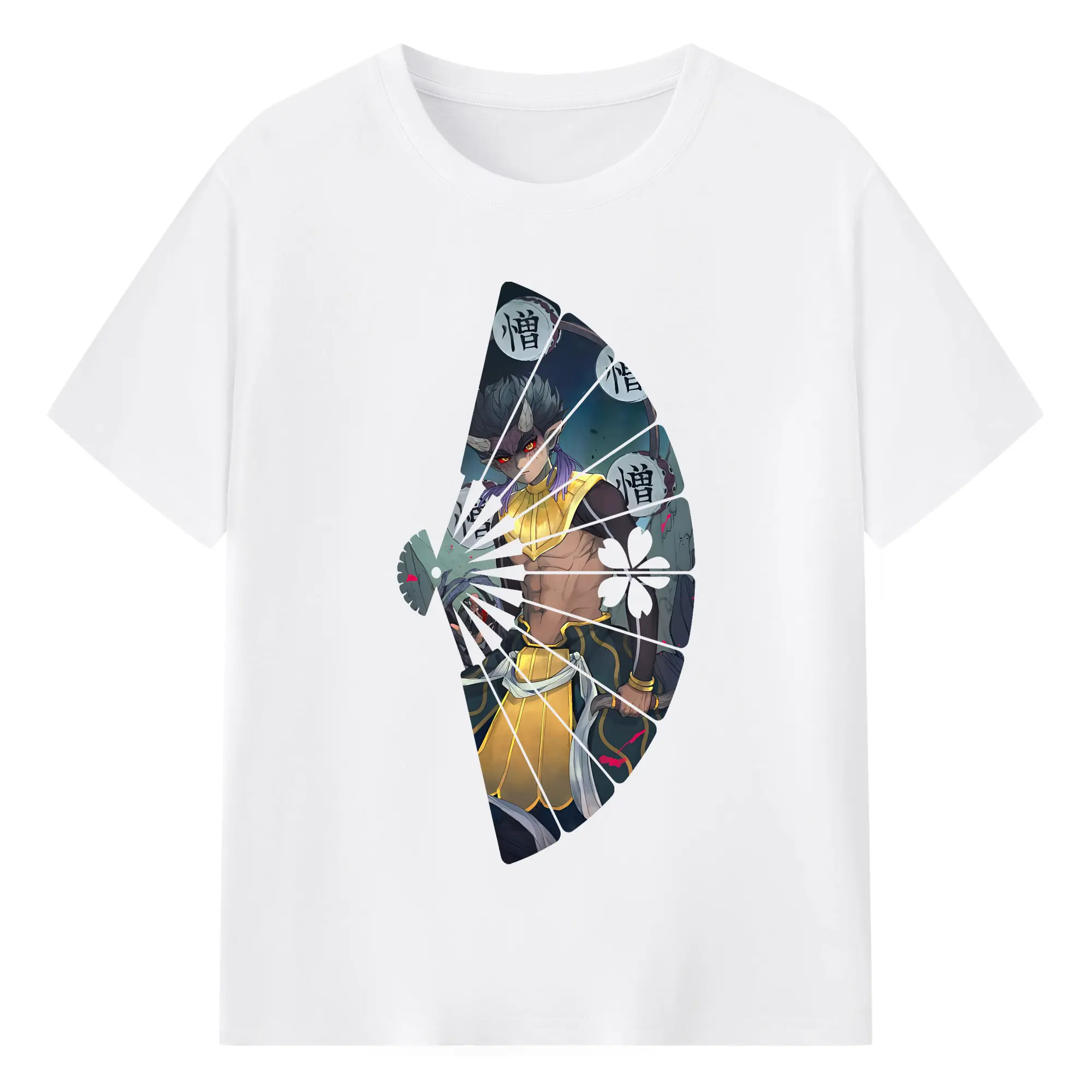 鬼滅の刃 グッズ,半天狗 - 綿100％ 半袖Tシャツ ・ フロントプリント ・ 快適 通気性 ・ 日常使い 散歩 スポーツ用