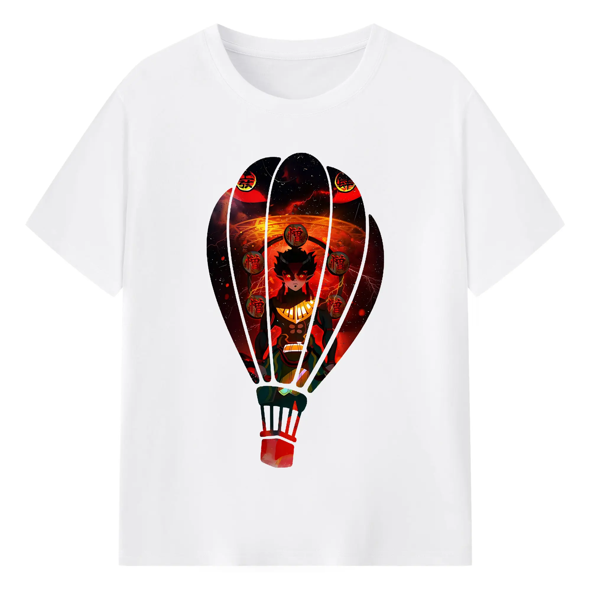 鬼滅の刃 グッズ,半天狗 - 綿100％ 半袖Tシャツ ・ フロントプリント ・ 快適 通気性 ・ 日常使い 散歩 スポーツ用