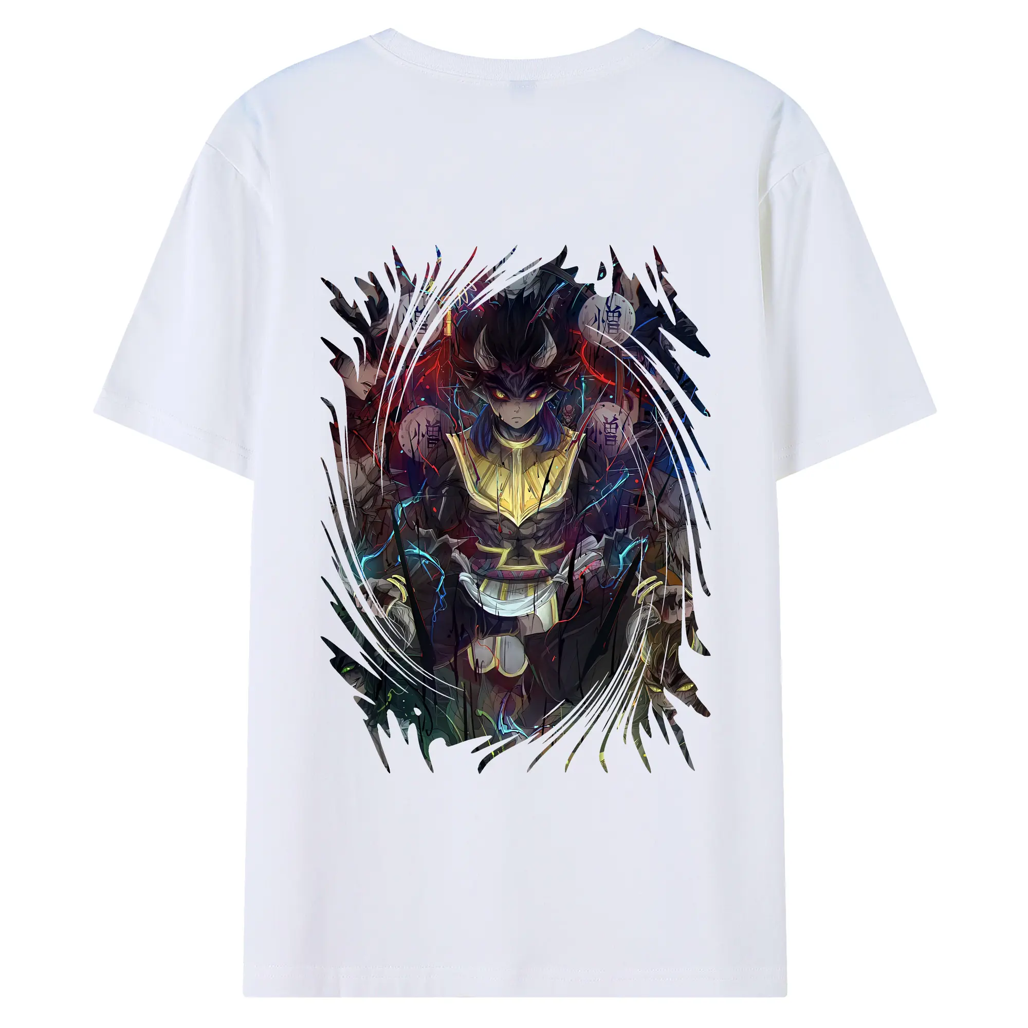 鬼滅の刃 グッズ,半天狗 - 綿100％ 半袖Tシャツ ・ バックプリント ・ 快適 通気性 ・ 日常使い 散歩 スポーツ用