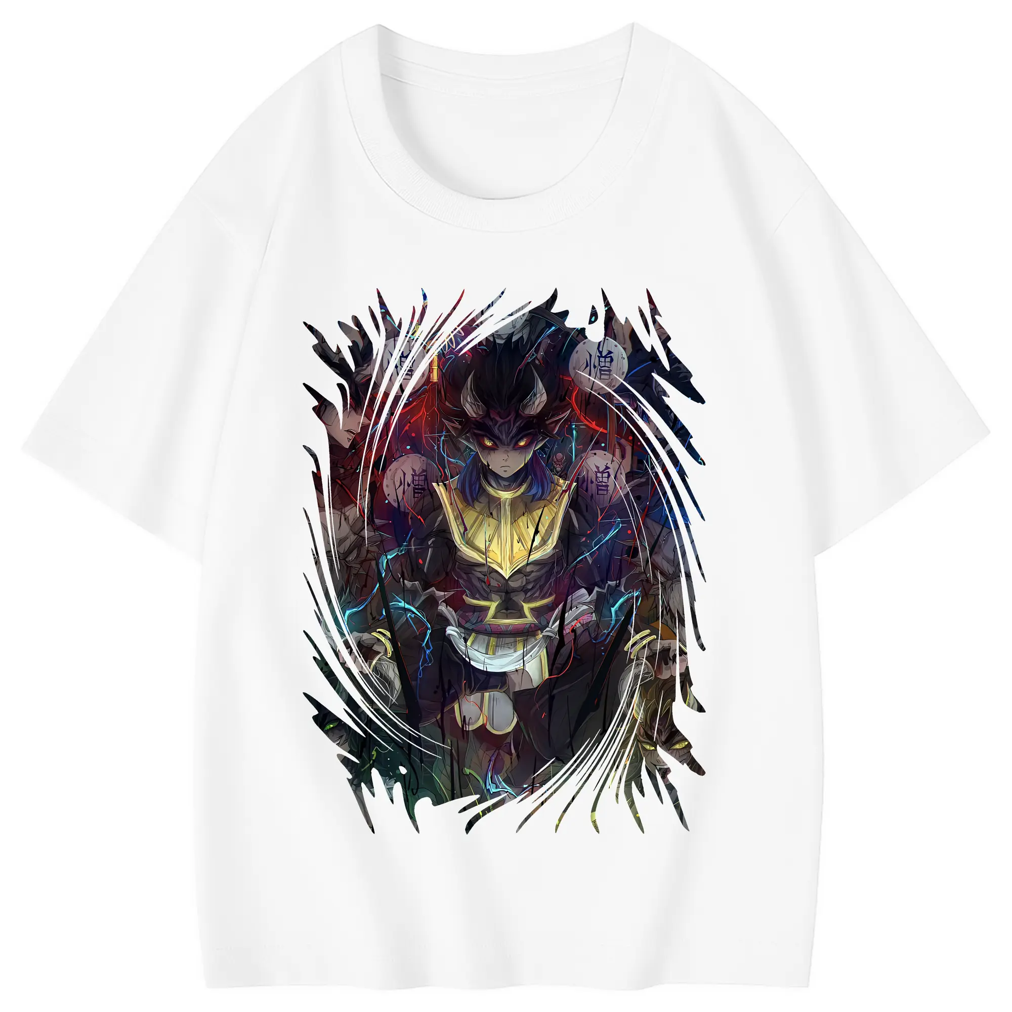 鬼滅の刃 グッズ,半天狗 - 綿100％ キッズTシャツ ・ フロントプリント ・ 快適 通気性 ・ スポーツ カジュアル 散歩用