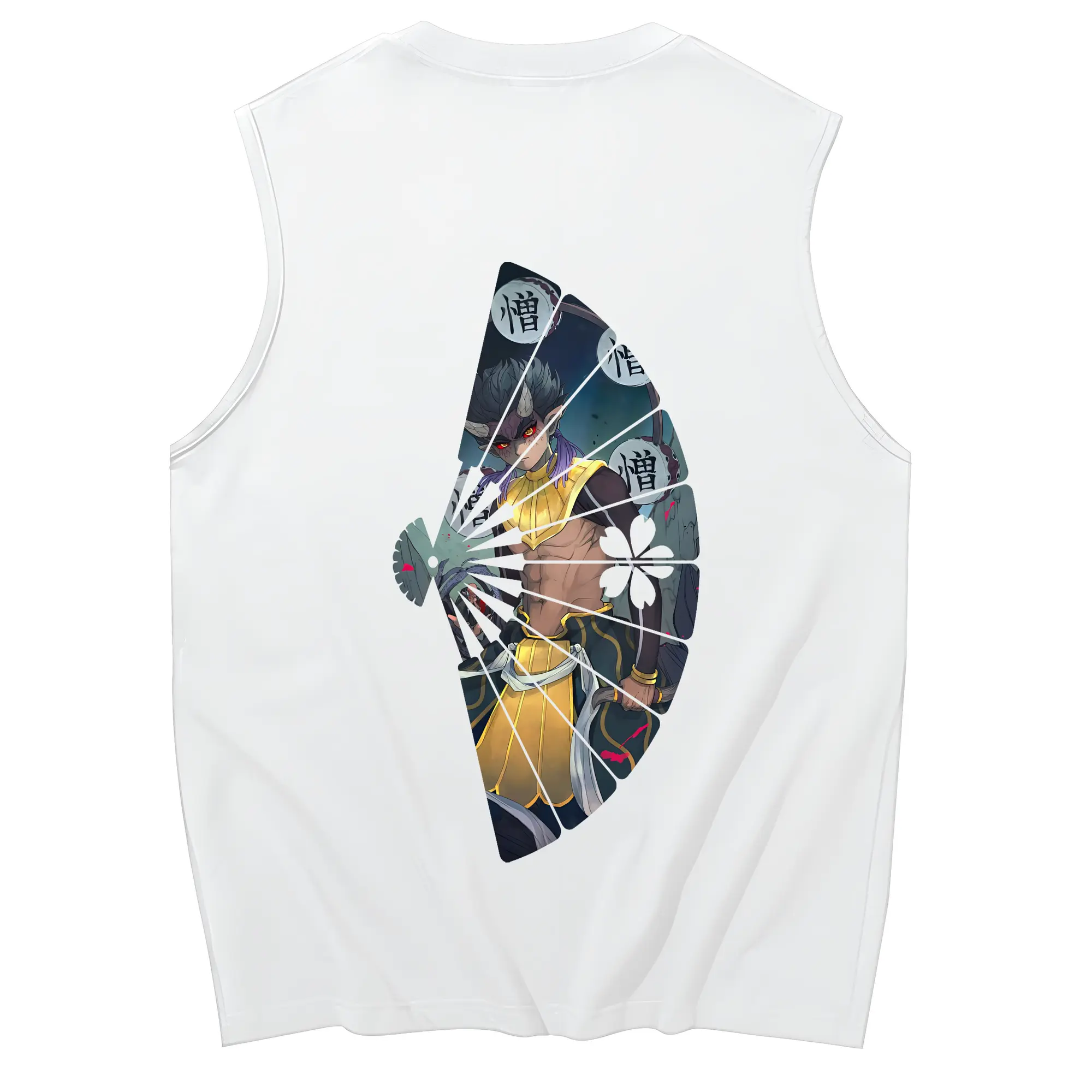 鬼滅の刃 グッズ,半天狗 - コットン100％ タンクトップ ・ 背面プリント ・ タイトシルエット ・ 快適 通気性 ・ スポーツ カジュアル 散歩用