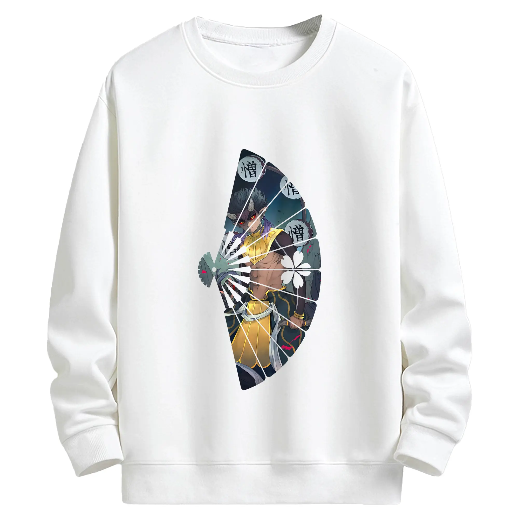 鬼滅の刃 グッズ,半天狗 - 高品質 クルーネック スウェット ・ コットン59％ ポリエステル41％ ・ ユニセックス 長袖 トレーナー ・ カジュアル デイリー スポーツ 散歩用