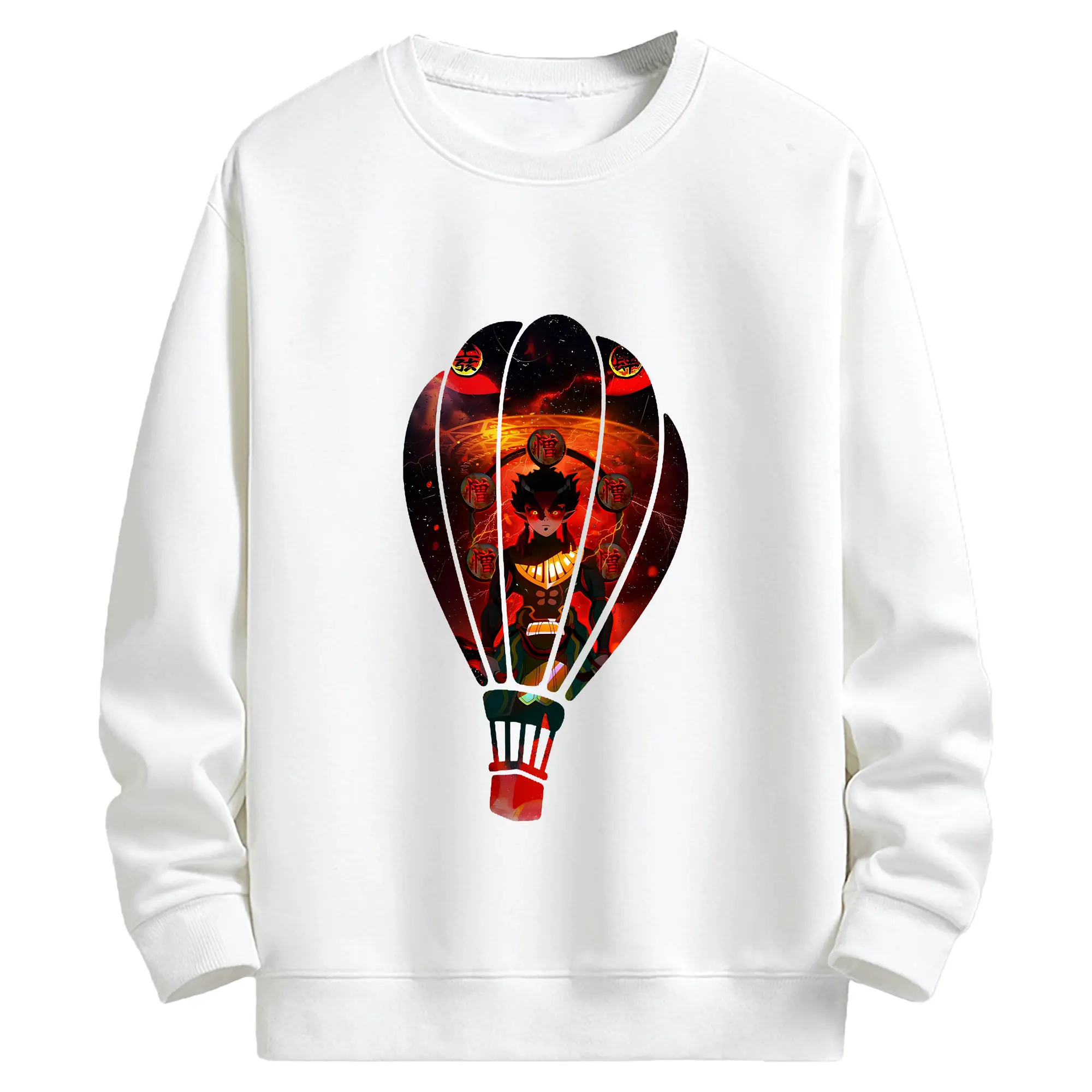 鬼滅の刃 グッズ,半天狗 - 高品質 クルーネック スウェット ・ コットン59％ ポリエステル41％ ・ ユニセックス 長袖 トレーナー ・ カジュアル デイリー スポーツ 散歩用