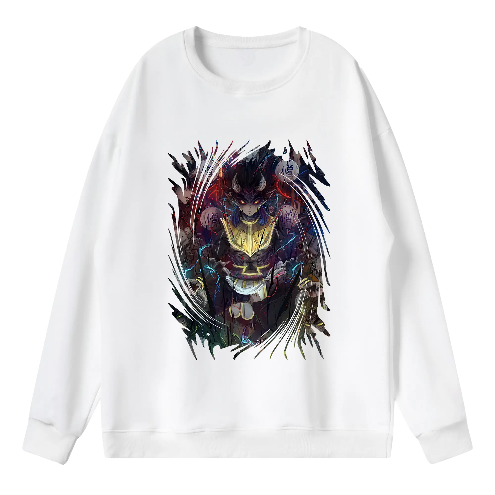 鬼滅の刃 グッズ,半天狗 - 薄手 クルーネック スウェット 裏毛260g · ポリエステル 春秋向け カジュアル 男女兼用 · トレーナー デイリー スポーツ 散歩に最適