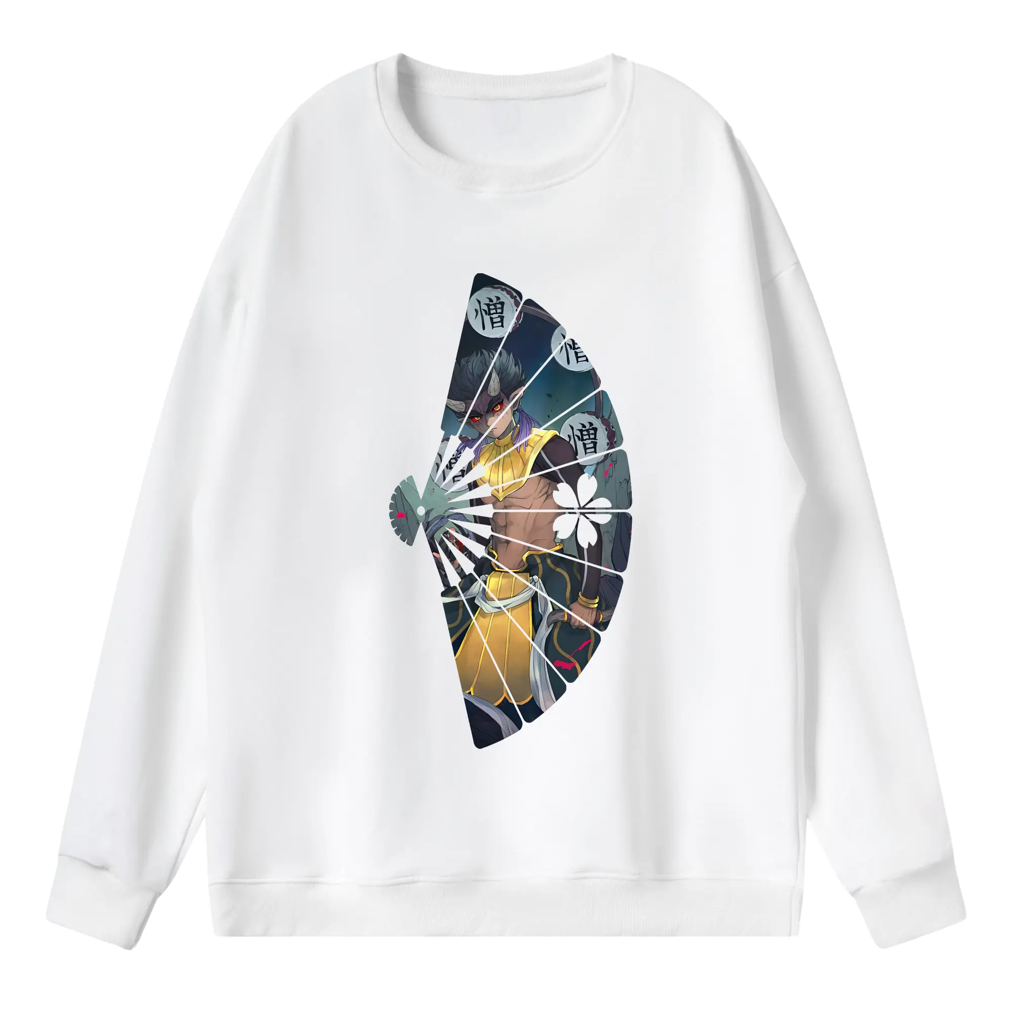 鬼滅の刃 グッズ,半天狗 - 薄手 クルーネック スウェット 裏毛260g · ポリエステル 春秋向け カジュアル 男女兼用 · トレーナー デイリー スポーツ 散歩に最適