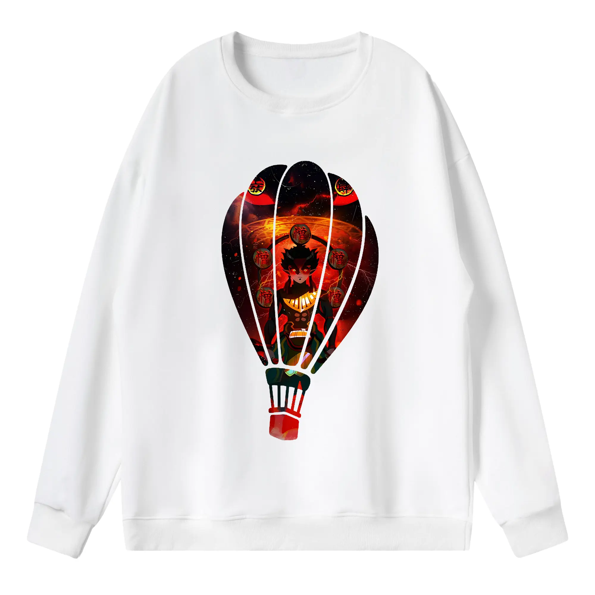 鬼滅の刃 グッズ,半天狗 - 薄手 クルーネック スウェット 裏毛260g · ポリエステル 春秋向け カジュアル 男女兼用 · トレーナー デイリー スポーツ 散歩に最適