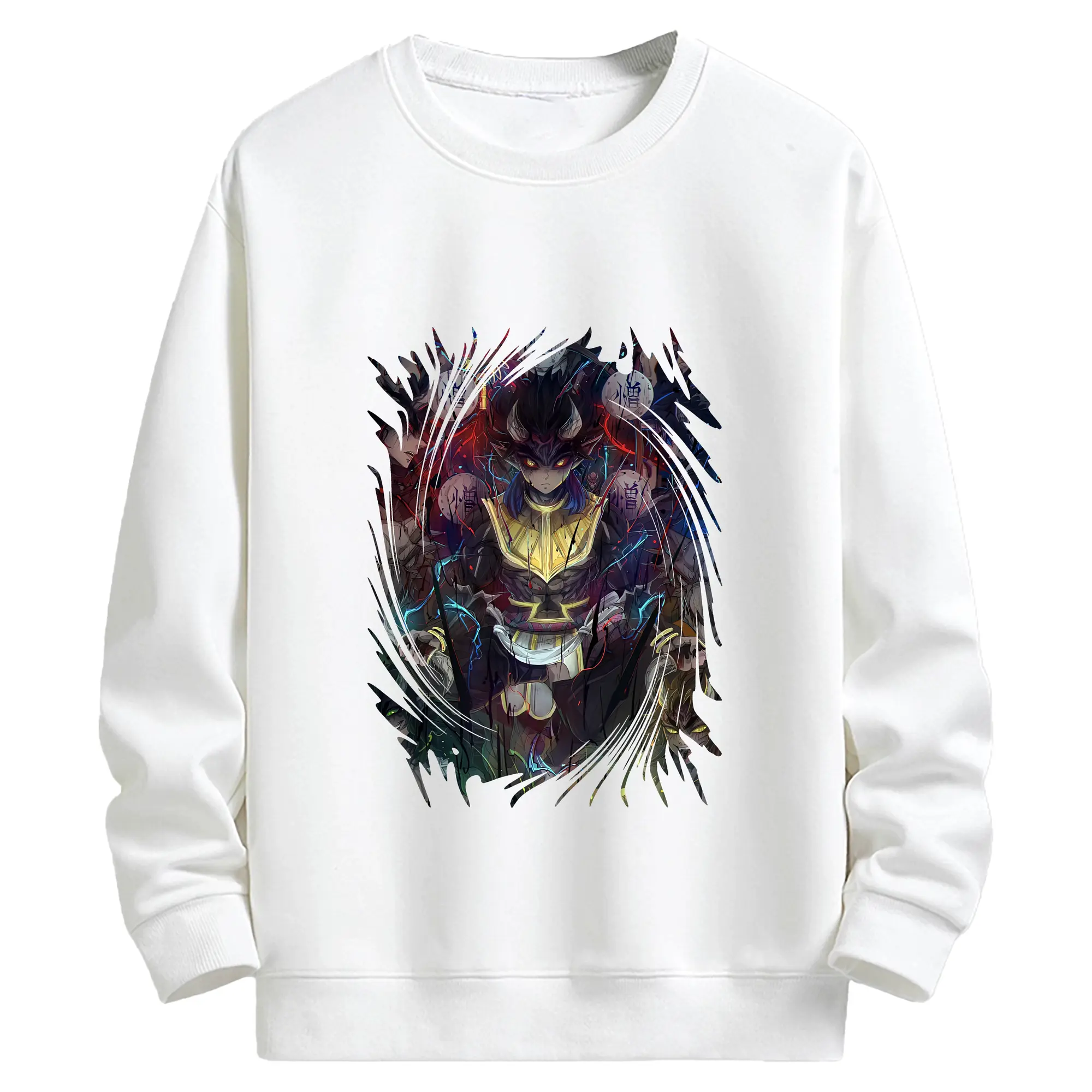 鬼滅の刃 グッズ,半天狗 - キッズ クルーネックスウェットシャツ ・ フロントプリント ・ 綿80％ ポリエステル20％ ・ 快適 通学 スポーツ 日常使い お散歩用