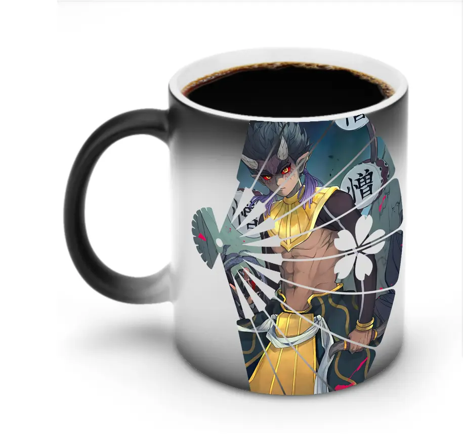 鬼滅の刃 グッズ,半天狗 - 変色マグカップ ・ セラミック ・ 熱転写プリント ・ 耐久性 高品質 ・ ギフト・自宅用 コーヒー お茶