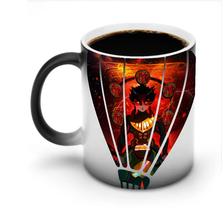 鬼滅の刃 グッズ,半天狗 - 変色マグカップ ・ セラミック ・ 熱転写プリント ・ 耐久性 高品質 ・ ギフト・自宅用 コーヒー お茶