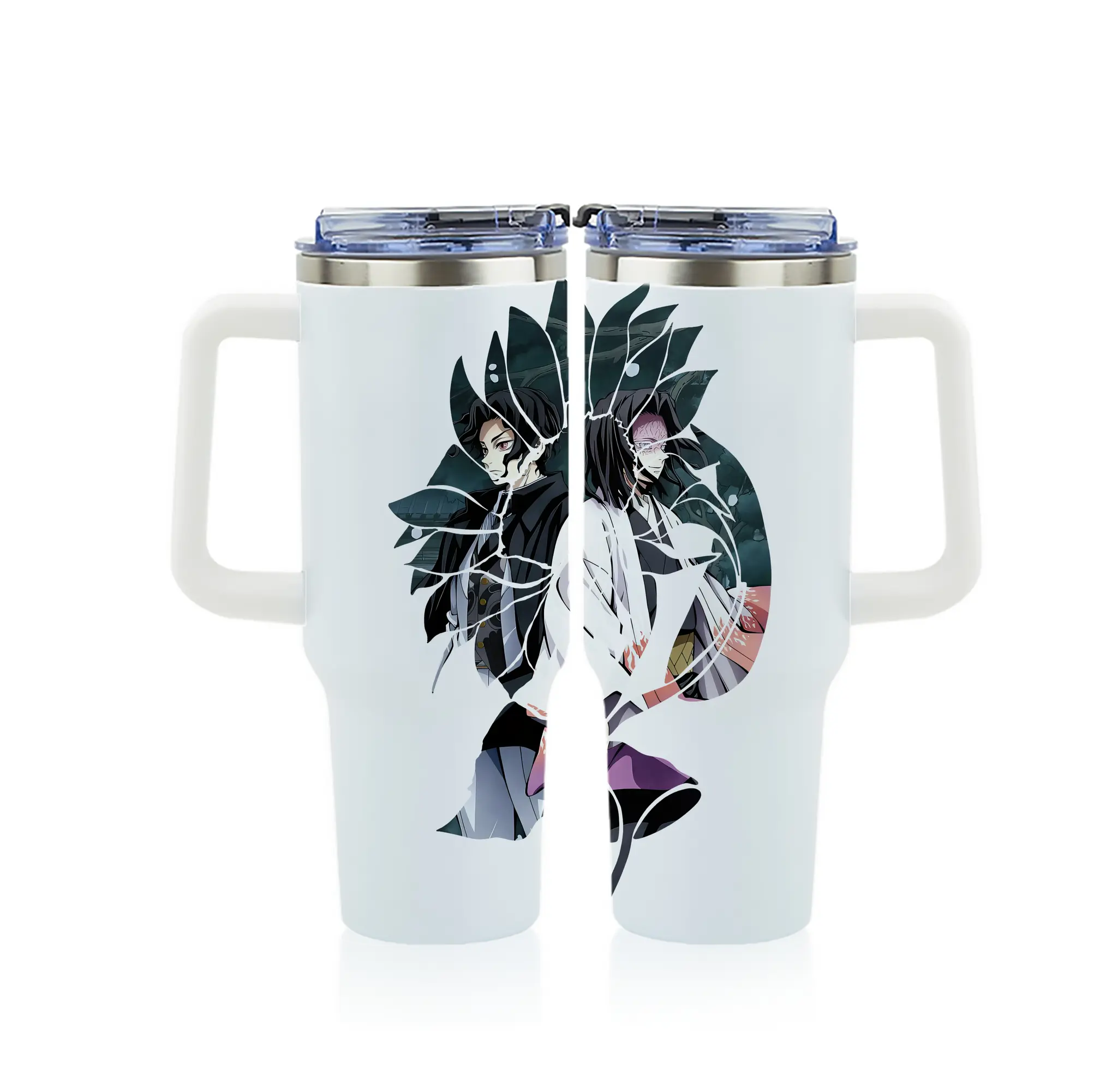 鬼滅の刃 グッズ,産屋敷 耀哉 - 1200mL フルプリント車用タンブラー ・ 304ステンレス 内側 ・ 201ステンレス 外側 ・ 保温 保冷 ・ 通勤 ドライブ アウトドア用