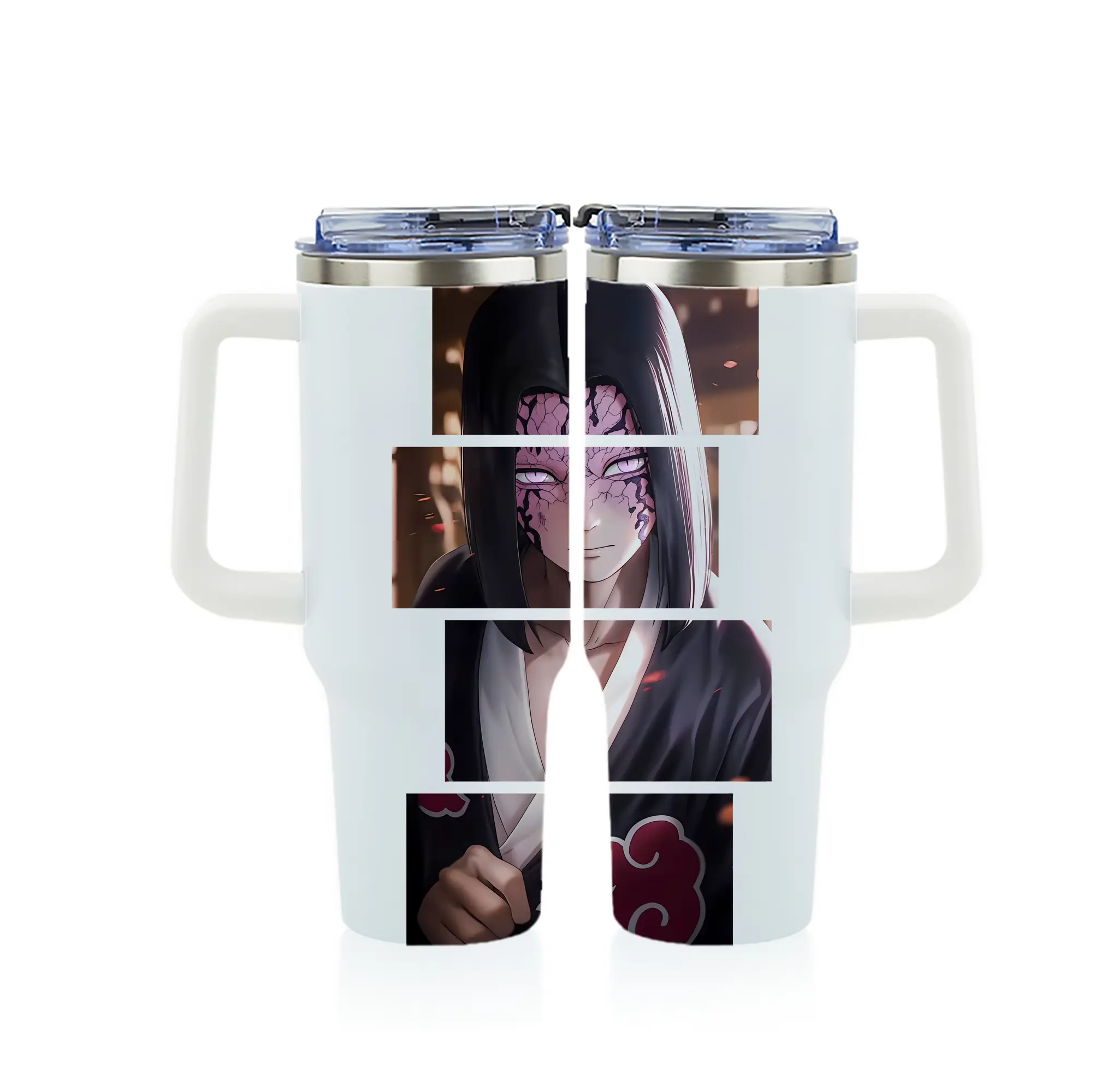 鬼滅の刃 グッズ,産屋敷 耀哉 - 1200mL フルプリント車用タンブラー ・ 304ステンレス 内側 ・ 201ステンレス 外側 ・ 保温 保冷 ・ 通勤 ドライブ アウトドア用