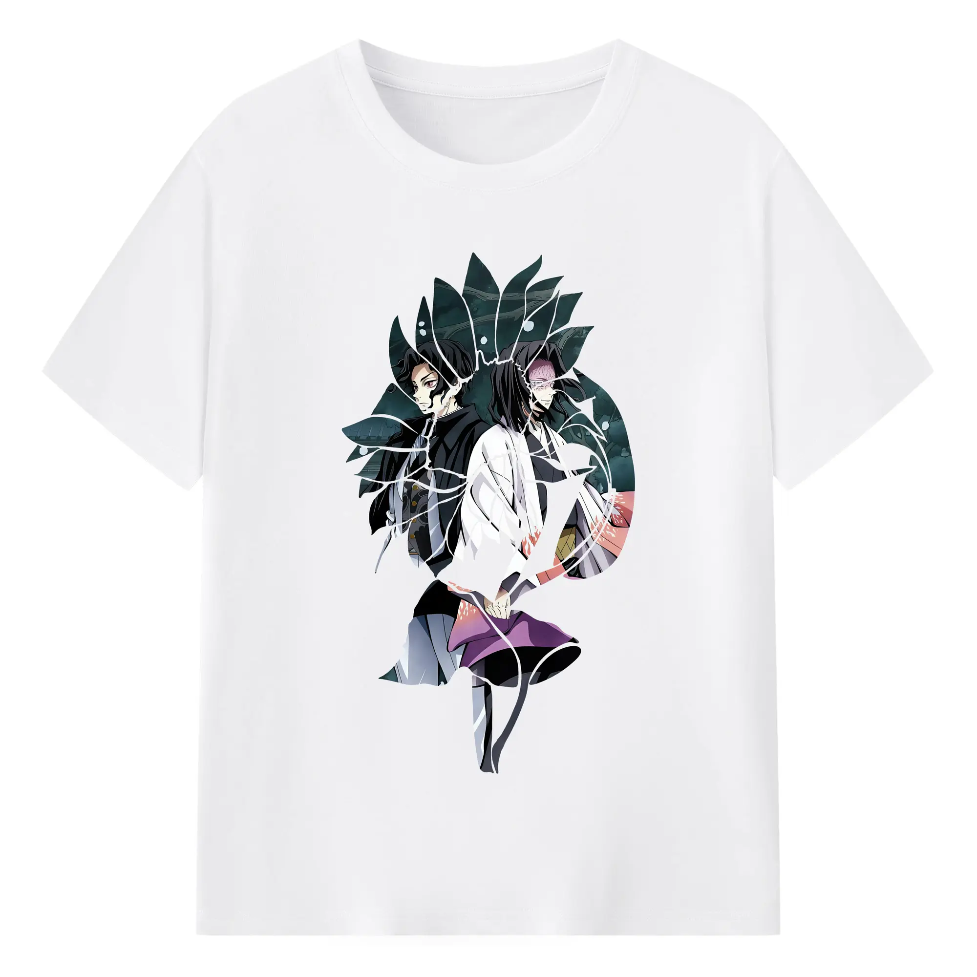 鬼滅の刃 グッズ,産屋敷 耀哉 - 綿100％ 半袖Tシャツ ・ フロントプリント ・ 快適 通気性 ・ 日常使い 散歩 スポーツ用