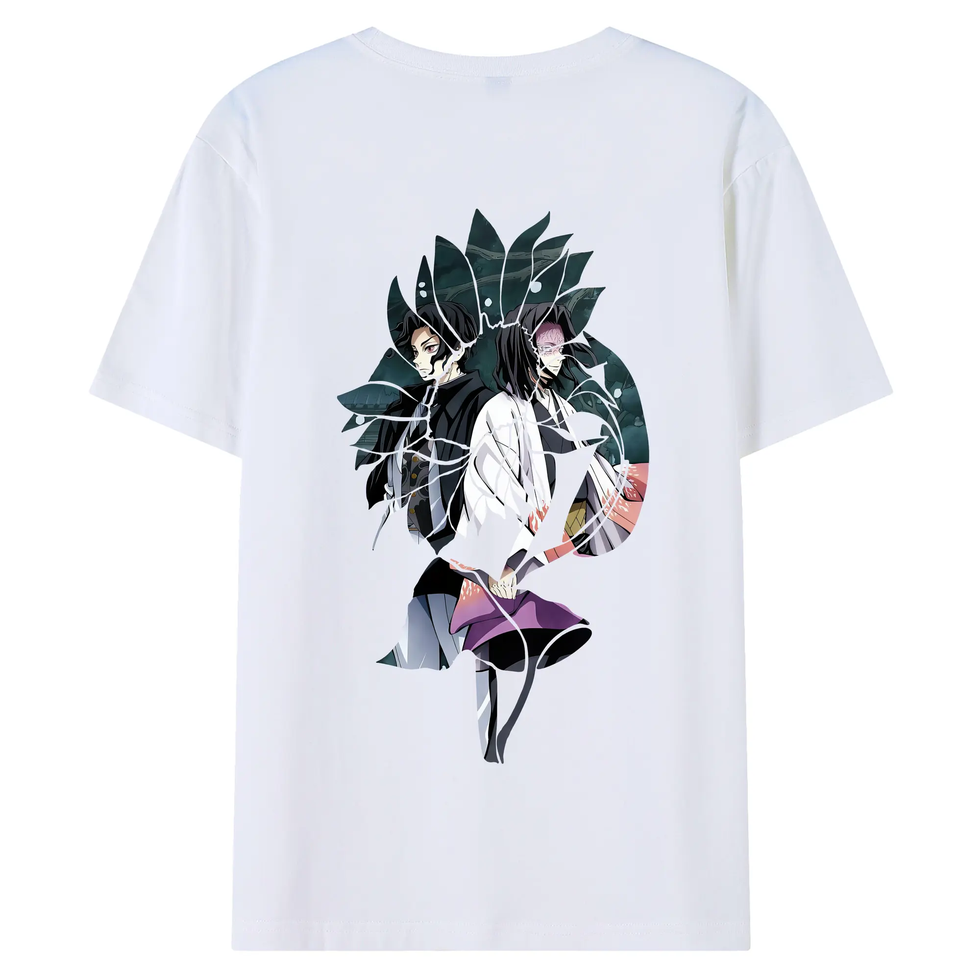 鬼滅の刃 グッズ,産屋敷 耀哉 - 綿100％ 半袖Tシャツ ・ バックプリント ・ 快適 通気性 ・ 日常使い 散歩 スポーツ用