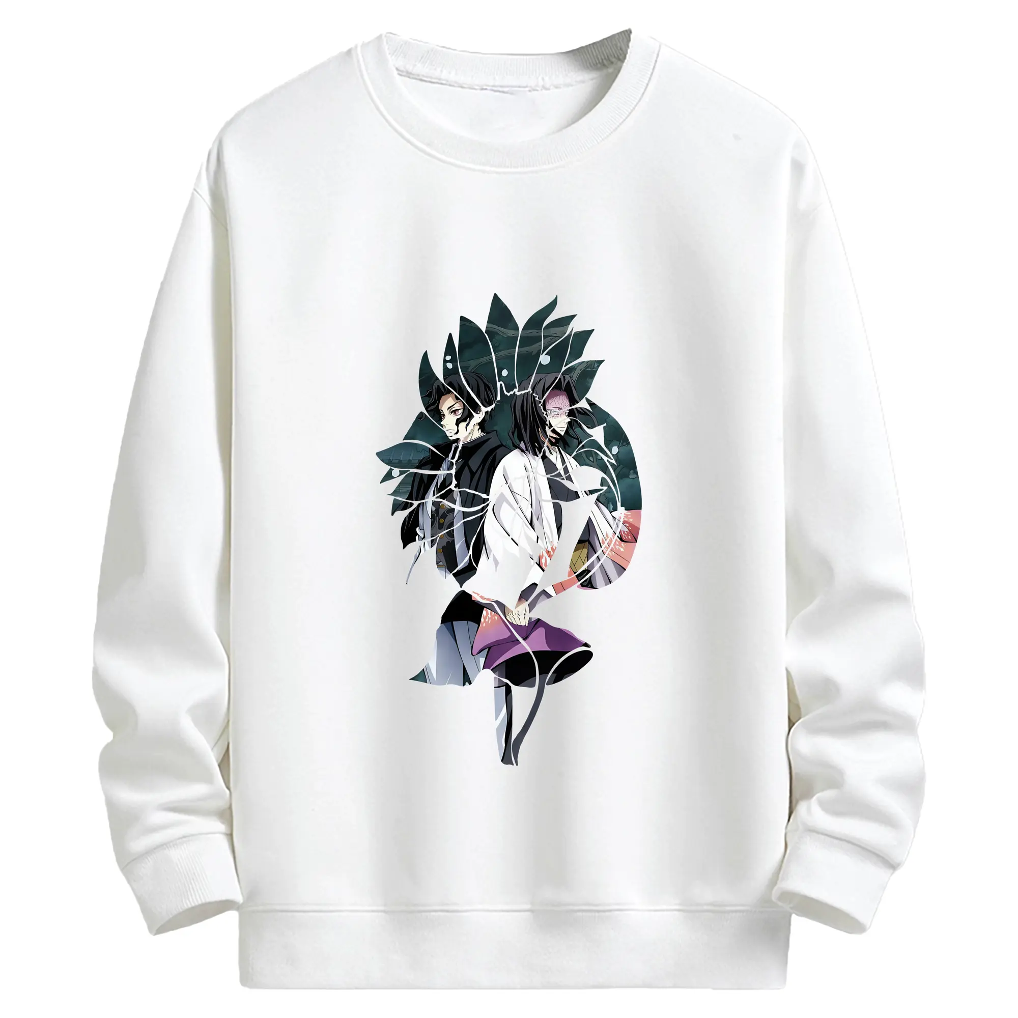 鬼滅の刃 グッズ,産屋敷 耀哉 - 高品質 クルーネック スウェット ・ コットン59％ ポリエステル41％ ・ ユニセックス 長袖 トレーナー ・ カジュアル デイリー スポーツ 散歩用