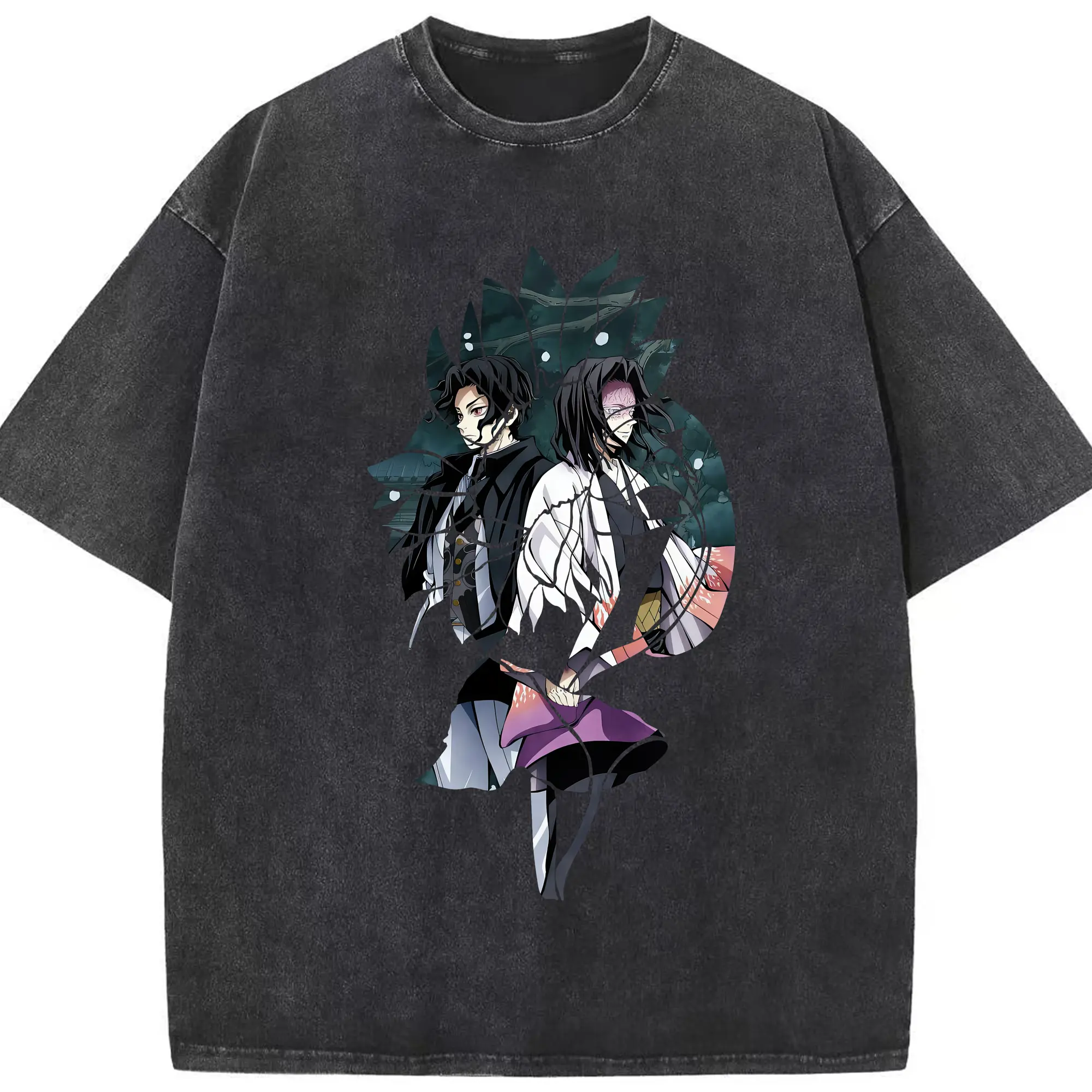 鬼滅の刃 グッズ,産屋敷 耀哉 - 綿100％ ヴィンテージ風 半袖Tシャツ ・ フロントプリント ・ 柔らか肌触り ・ 通気性 快適 ・ スポーツ カジュアル 外出用