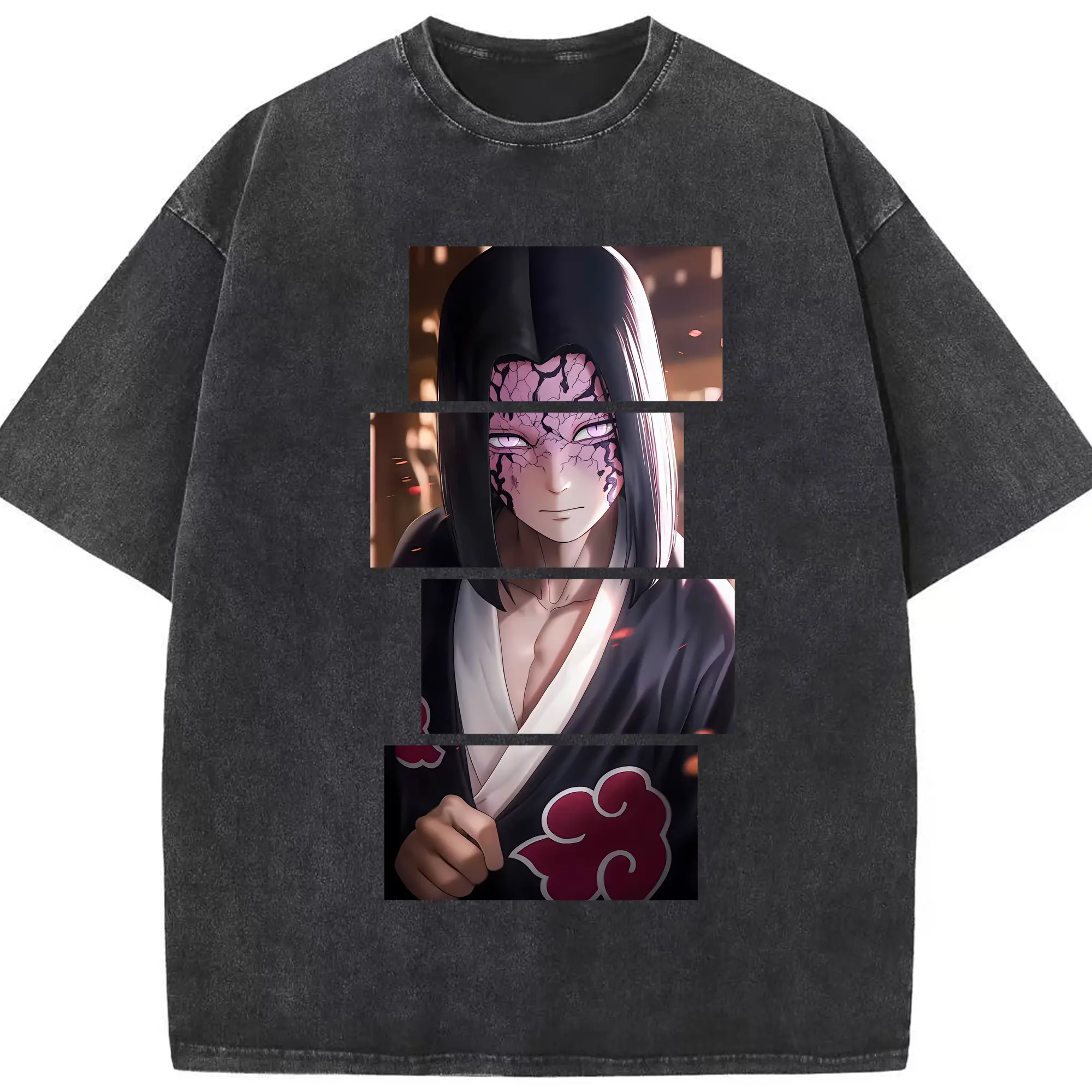 鬼滅の刃 グッズ,産屋敷 耀哉 - 綿100％ ヴィンテージ風 半袖Tシャツ ・ フロントプリント ・ 柔らか肌触り ・ 通気性 快適 ・ スポーツ カジュアル 外出用