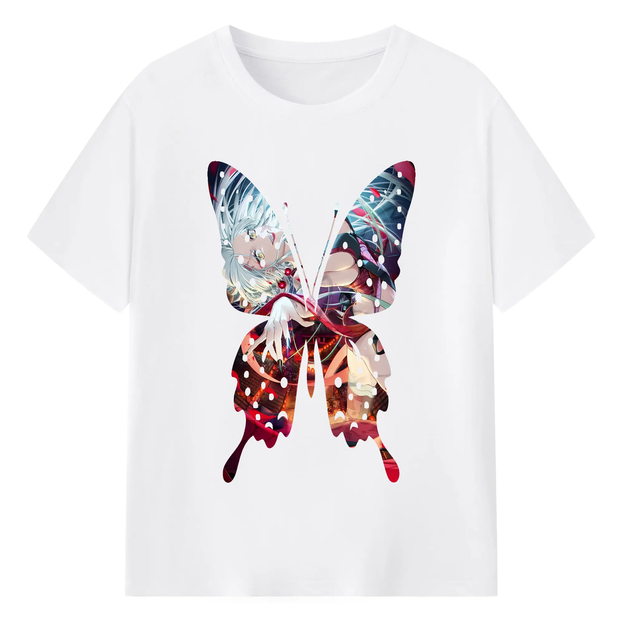 鬼滅の刃 グッズ,堕姫 - 綿100％ 半袖Tシャツ ・ フロントプリント ・ 快適 通気性 ・ 日常使い 散歩 スポーツ用