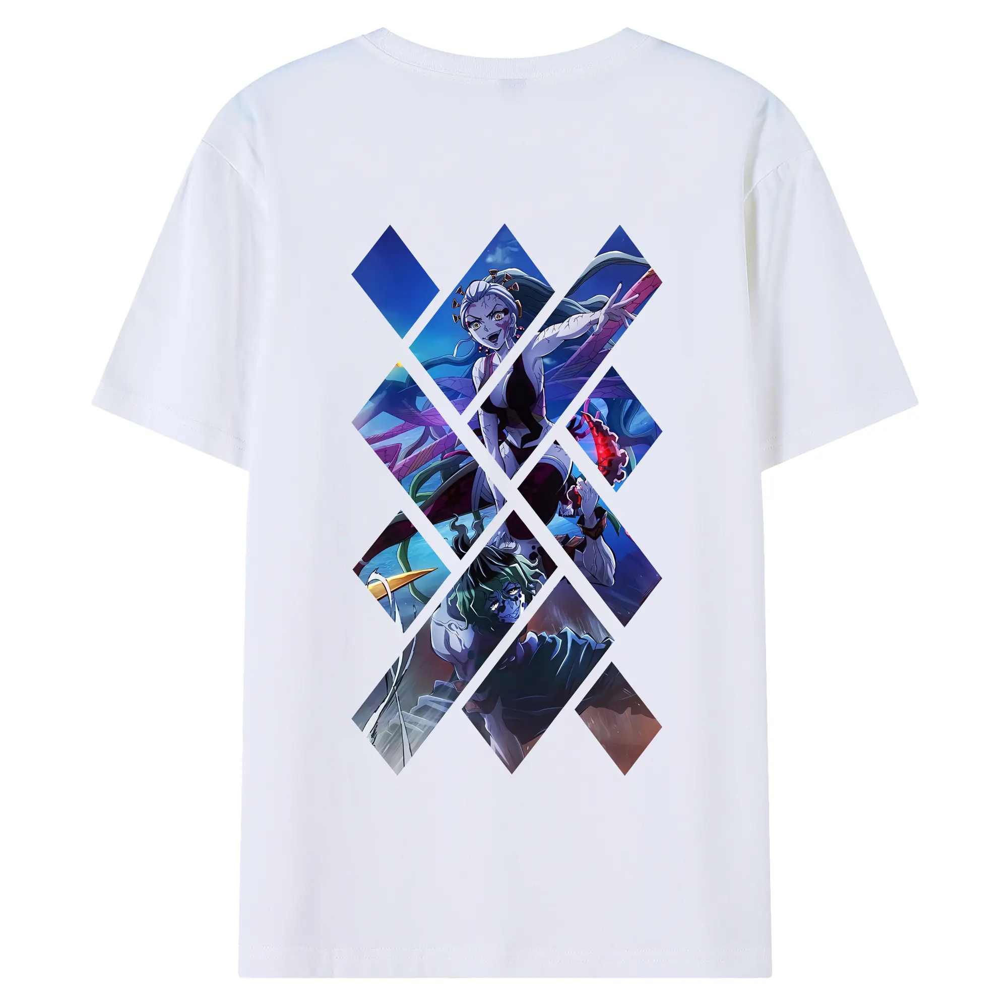 鬼滅の刃 グッズ,堕姫 - 綿100％ 半袖Tシャツ ・ バックプリント ・ 快適 通気性 ・ 日常使い 散歩 スポーツ用