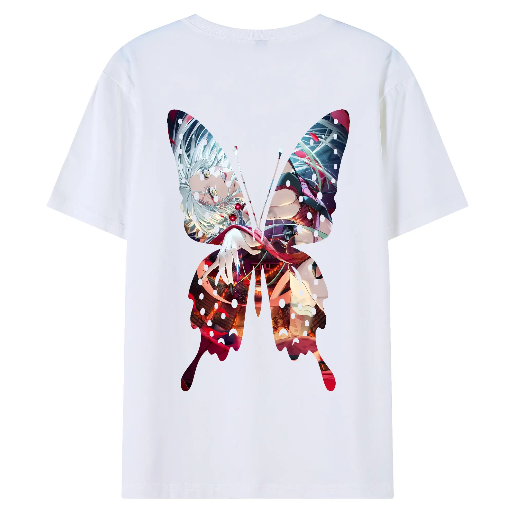 鬼滅の刃 グッズ,堕姫 - 綿100％ 半袖Tシャツ ・ バックプリント ・ 快適 通気性 ・ 日常使い 散歩 スポーツ用