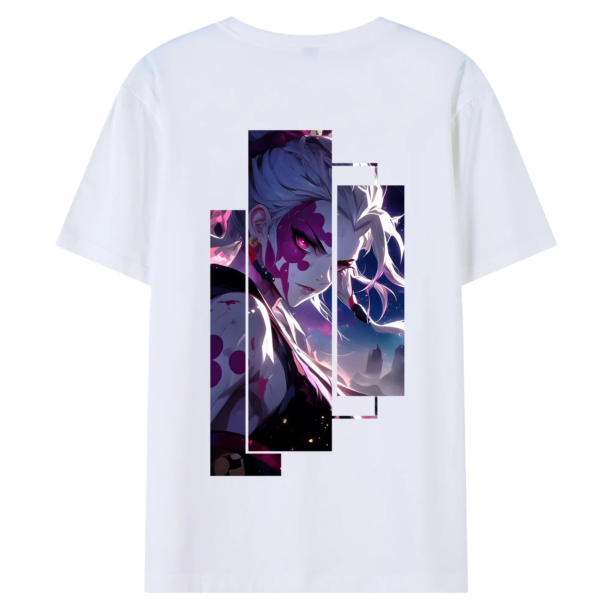 鬼滅の刃 グッズ,堕姫 - 綿100％ 半袖Tシャツ ・ バックプリント ・ 快適 通気性 ・ 日常使い 散歩 スポーツ用