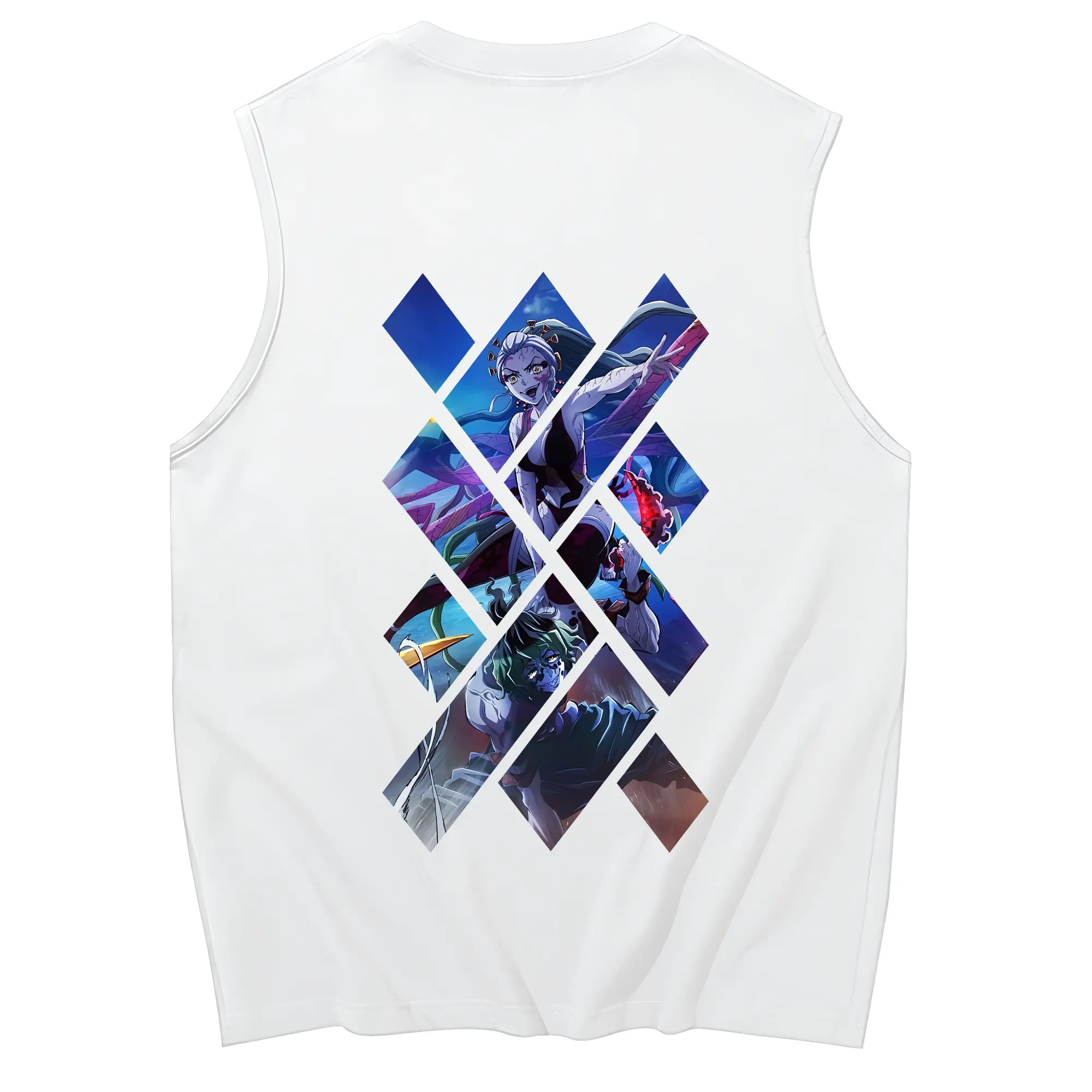 鬼滅の刃 グッズ,堕姫 - コットン100％ タンクトップ ・ 背面プリント ・ タイトシルエット ・ 快適 通気性 ・ スポーツ カジュアル 散歩用