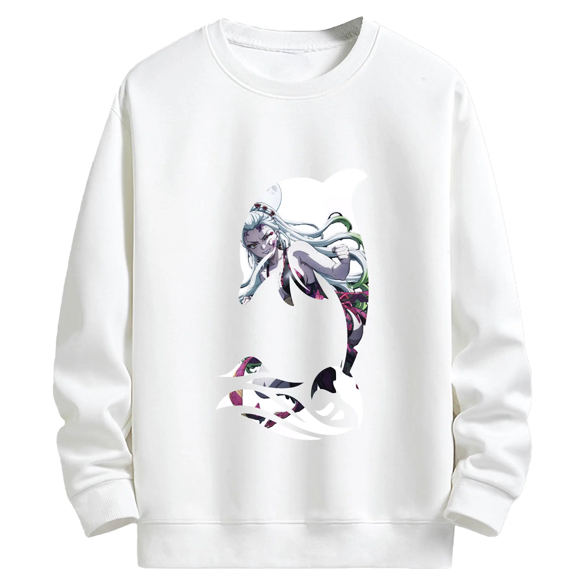 鬼滅の刃 グッズ,堕姫 - 高品質 クルーネック スウェット ・ コットン59％ ポリエステル41％ ・ ユニセックス 長袖 トレーナー ・ カジュアル デイリー スポーツ 散歩用