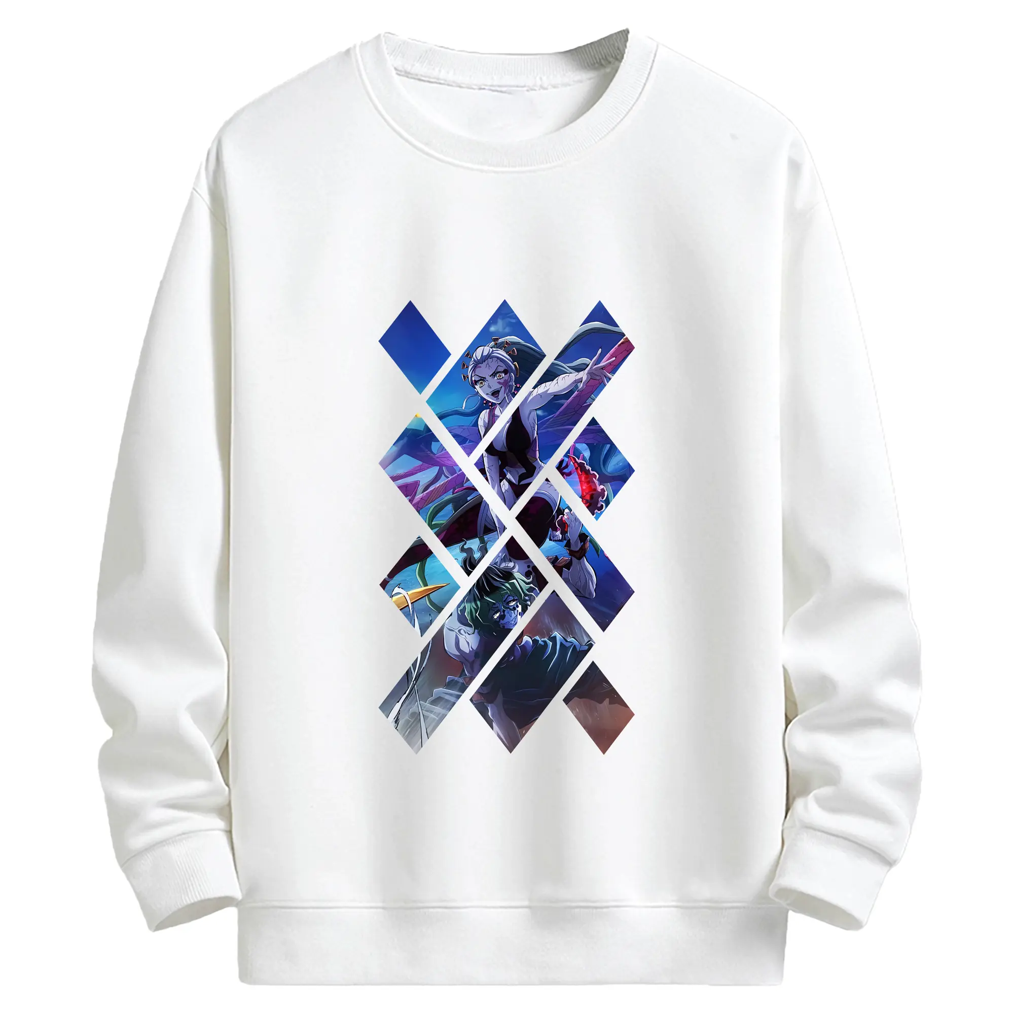 鬼滅の刃 グッズ,堕姫 - 高品質 クルーネック スウェット ・ コットン59％ ポリエステル41％ ・ ユニセックス 長袖 トレーナー ・ カジュアル デイリー スポーツ 散歩用