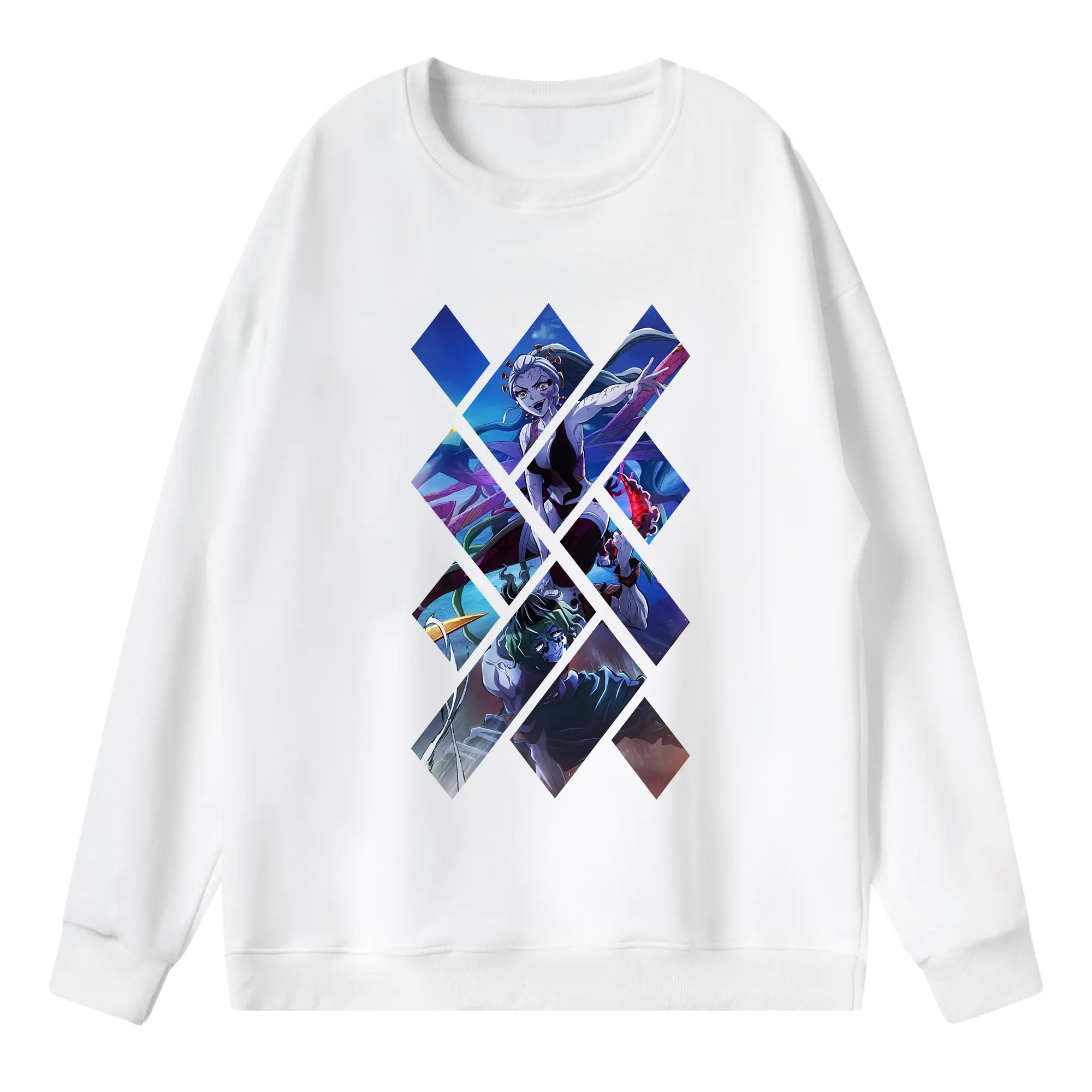 鬼滅の刃 グッズ,堕姫 - 薄手 クルーネック スウェット 裏毛260g · ポリエステル 春秋向け カジュアル 男女兼用 · トレーナー デイリー スポーツ 散歩に最適