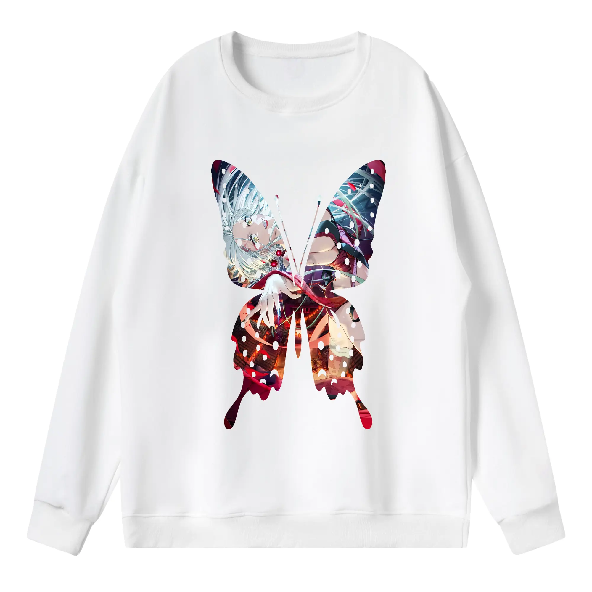 鬼滅の刃 グッズ,堕姫 - 薄手 クルーネック スウェット 裏毛260g · ポリエステル 春秋向け カジュアル 男女兼用 · トレーナー デイリー スポーツ 散歩に最適