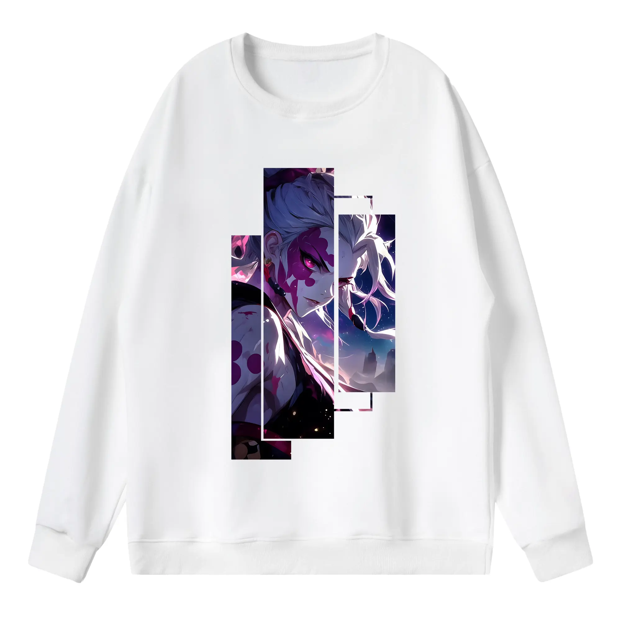 鬼滅の刃 グッズ,堕姫 - 薄手 クルーネック スウェット 裏毛260g · ポリエステル 春秋向け カジュアル 男女兼用 · トレーナー デイリー スポーツ 散歩に最適